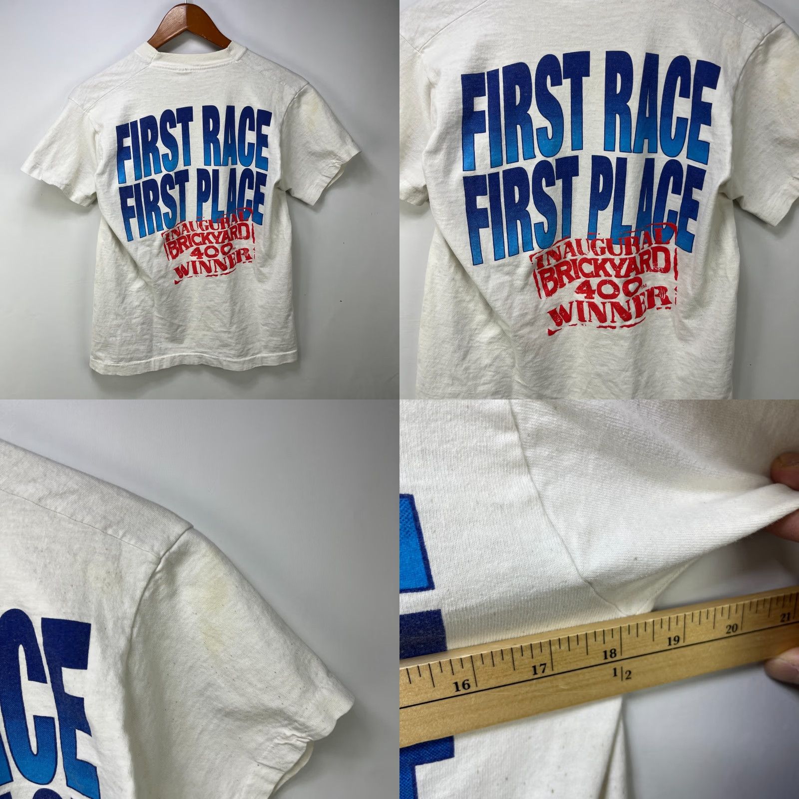 NASCAR VINTAGE NASCAR Jeff Gordon T-Shirt M White 90s Mens Graphic Print Short Sleeve Pockets Double-Sided Cotton Knit Size US M / EU 48-50 / 2 - 8 Thumbnail
