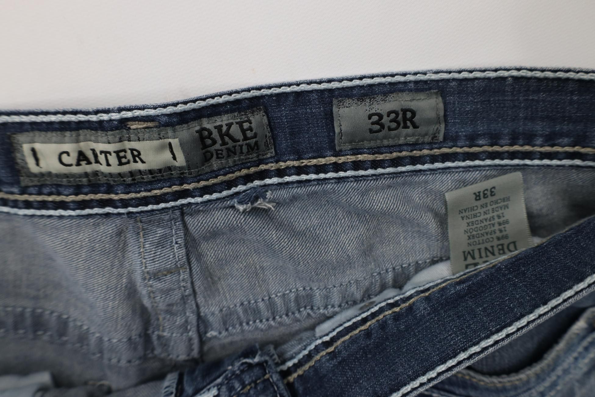 Vintage Buckle BKE Thick Stitch Stretch Carter Bootcut Jeans Blue Size US 33 - 9 Thumbnail