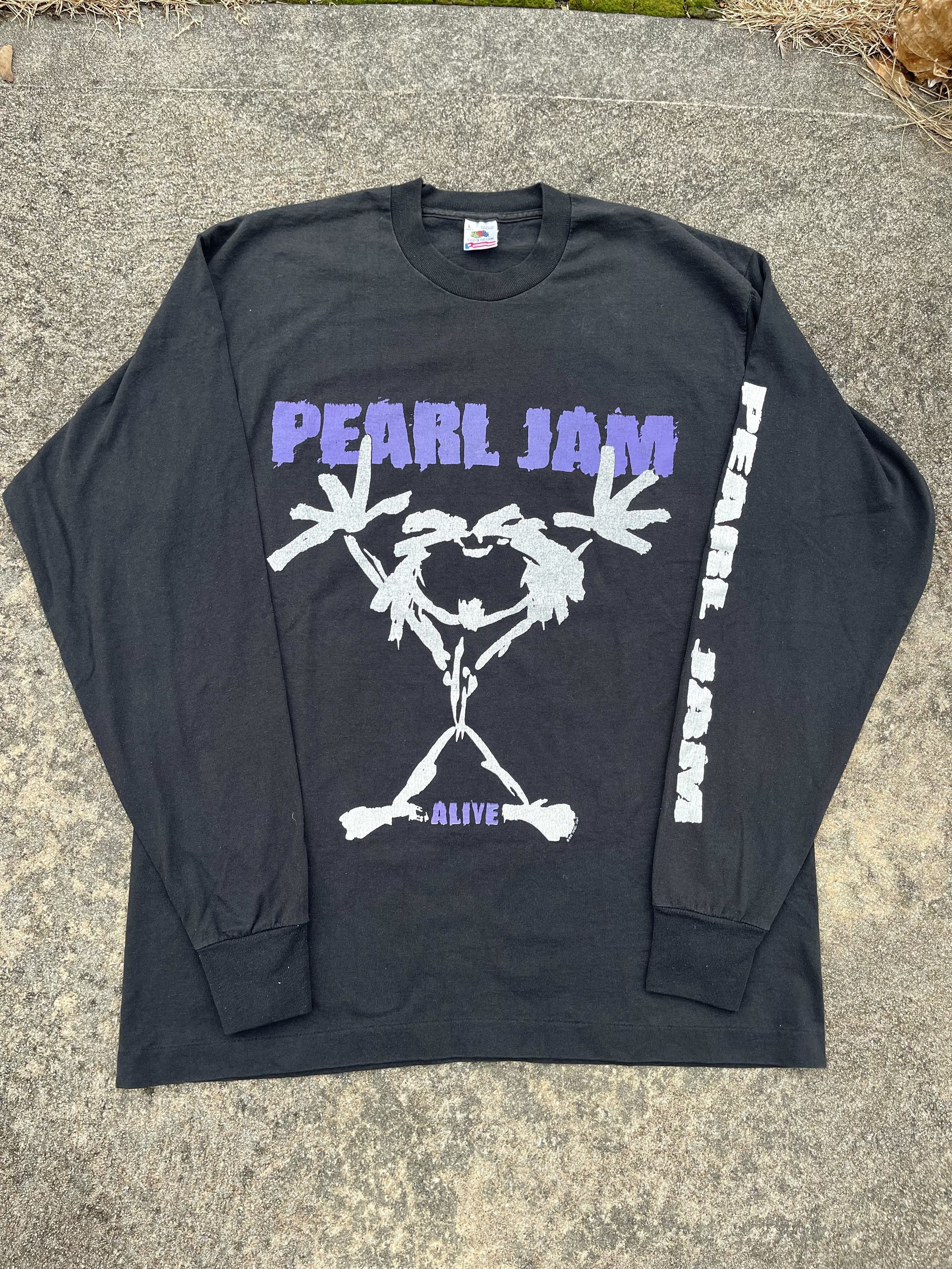 Band Tees × Vintage 1992 Pearl Jam Alive Tour Rock Band Long Sleeve T-Shirt Size US XL / EU 56 / 4 - 9 Thumbnail