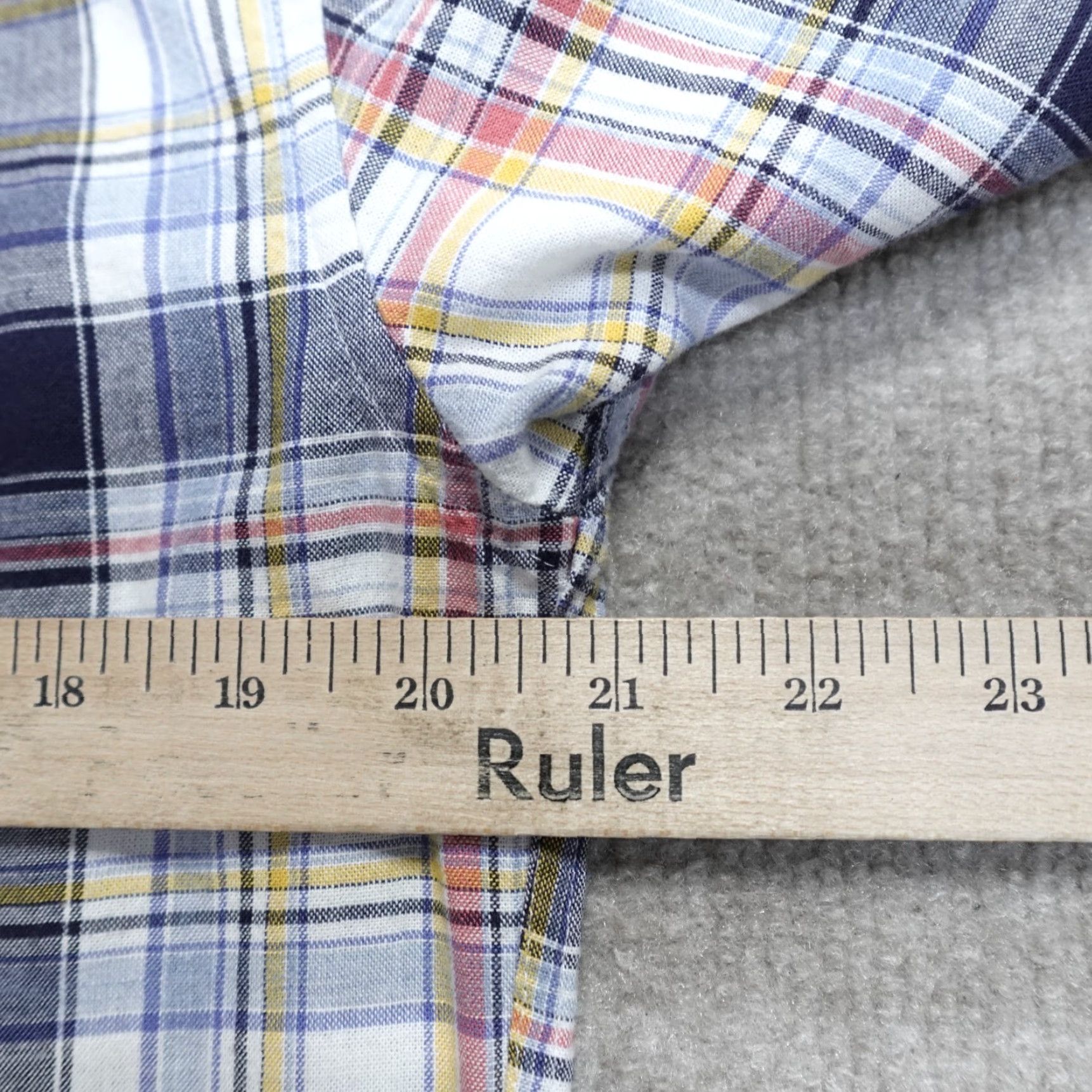 johnnie-O johnnie-O Shirt Medium Blue Windowpane Plaid Button-Down Oxford 100% Cotton Size US M / EU 48-50 / 2 - 7 Thumbnail