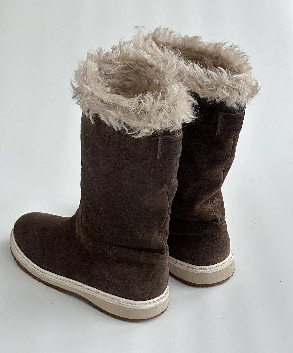 Prada *sz40* PRADA Shearling Chunky Snow Boots Vintage winter logo Size US 10 / IT 40 - 7 Thumbnail