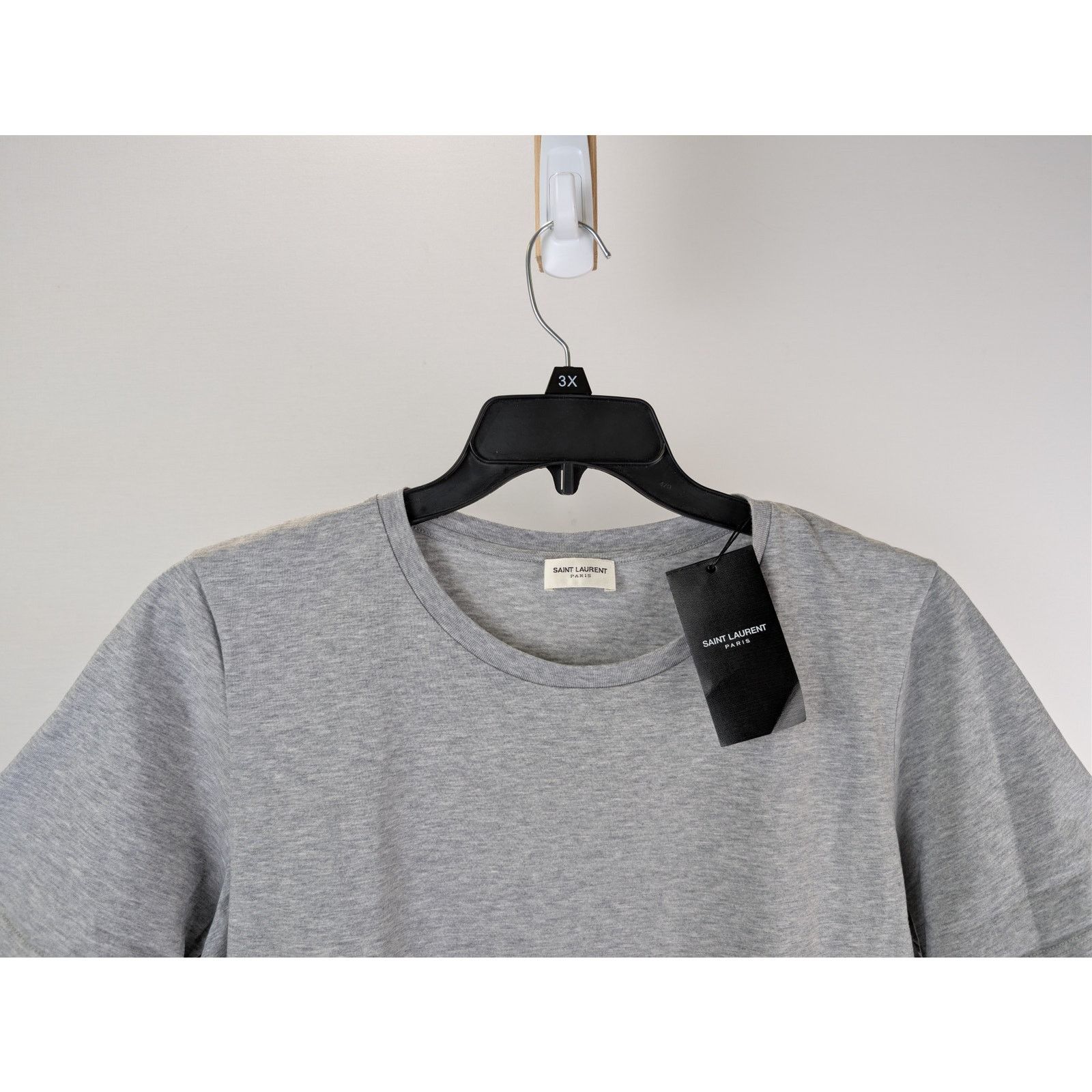Saint Laurent Paris o1rshd1 Jersey Imprime Saint Laurent T-Shirt in Grey Size US M / EU 48-50 / 2 - 3 Thumbnail