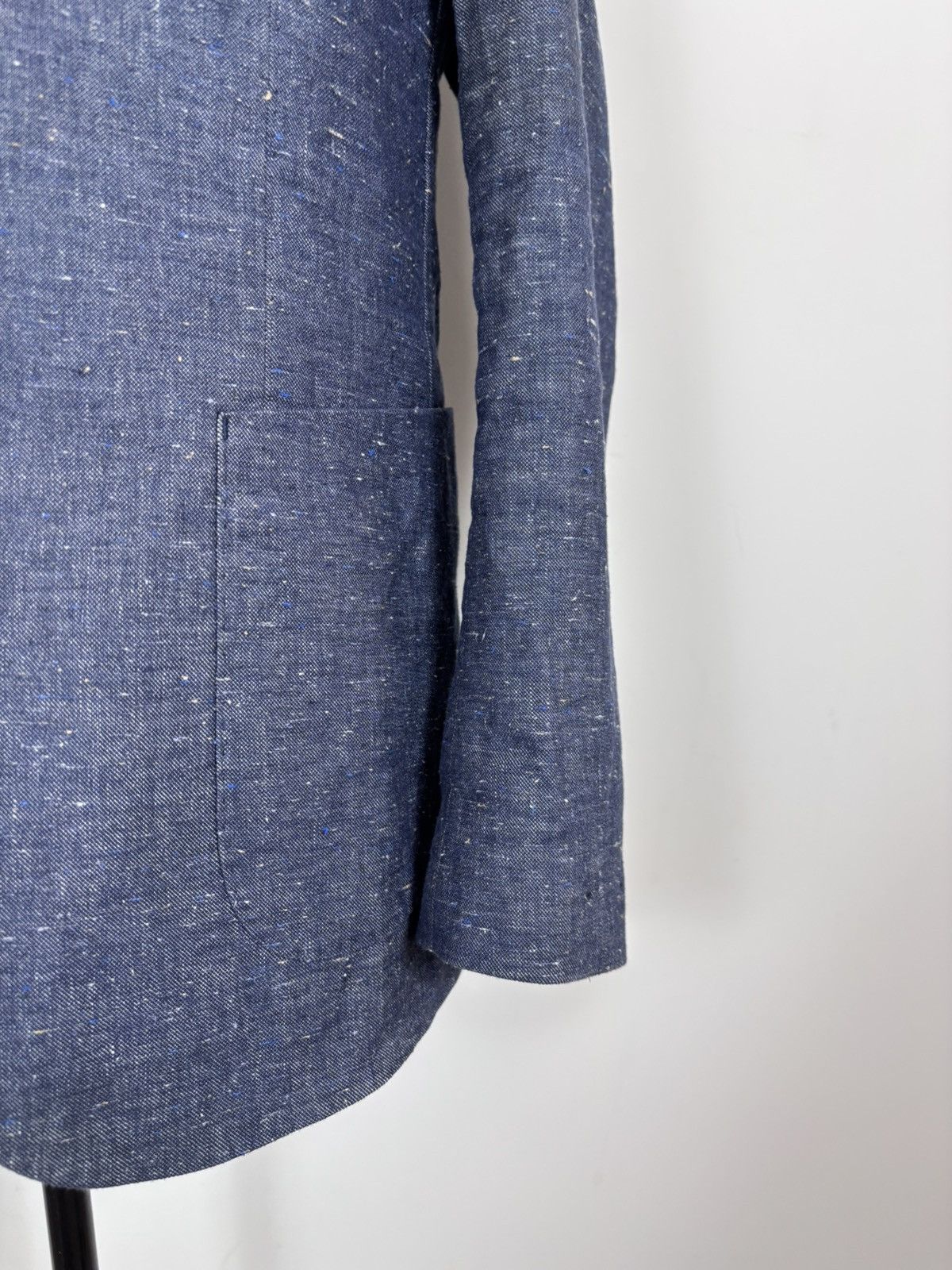 Other Gutteridge Men’s Blue Cotton Linen Silk Blazer Jacket Coat Size 42R - 7 Thumbnail
