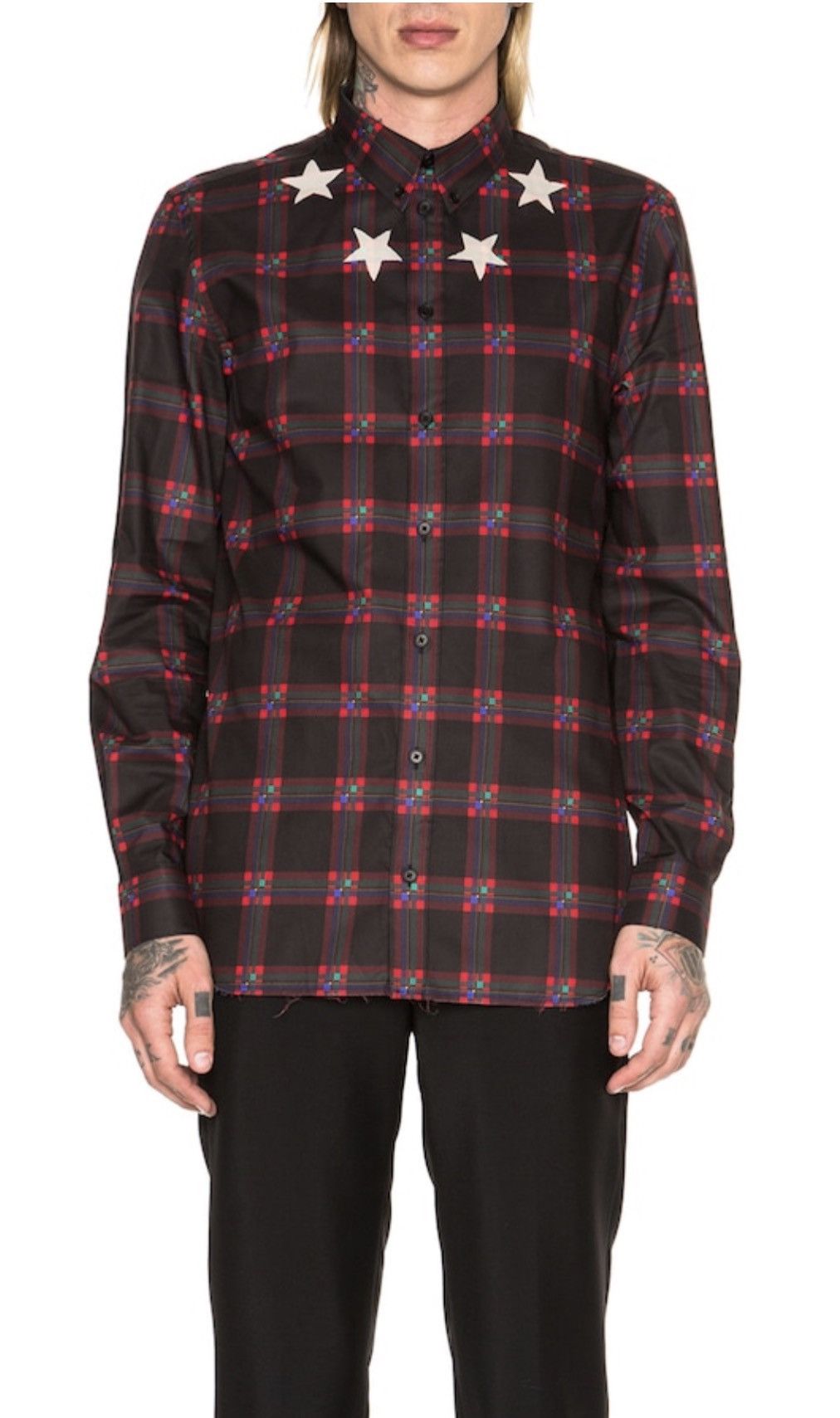 Givenchy Star bleach plaid.shirt colla.size 38 Size US S / EU 44-46 / 1 - 1 Thumbnail