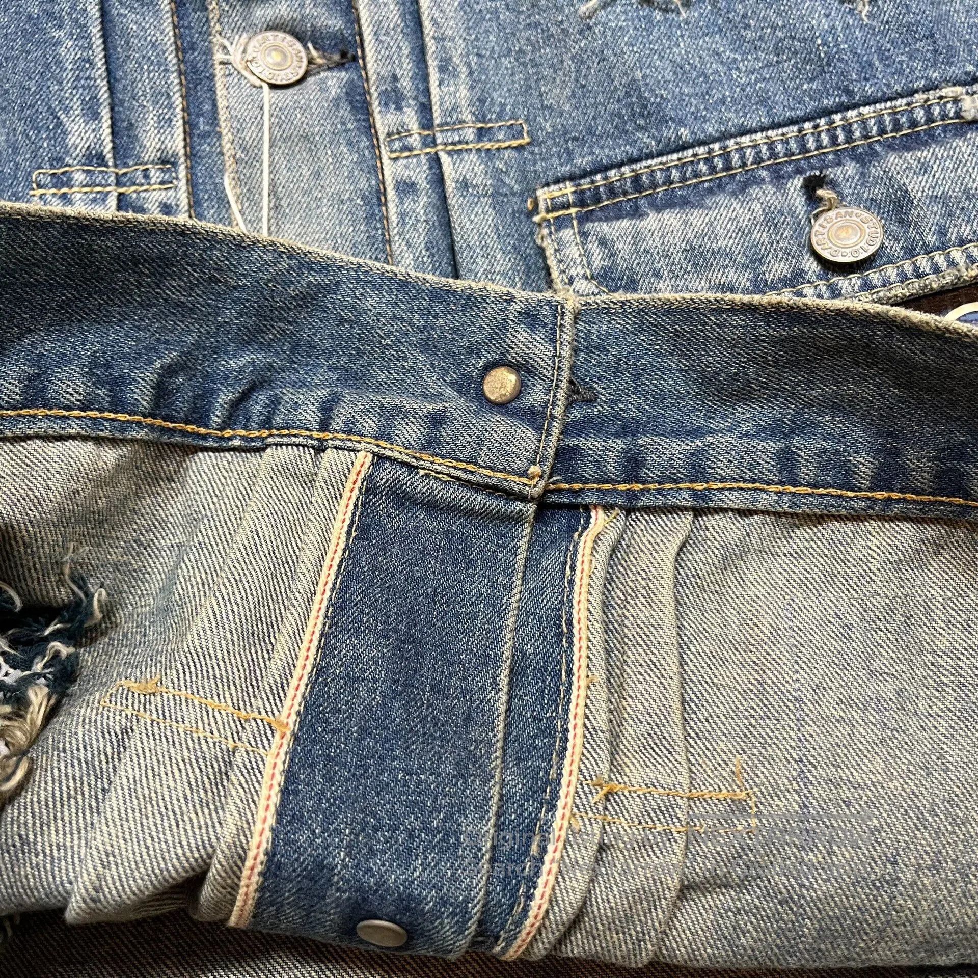 Studio D'Artisan Studio D'Artisan Distressed Denim Jacket. Size US XXS / EU 40 - 6 Thumbnail