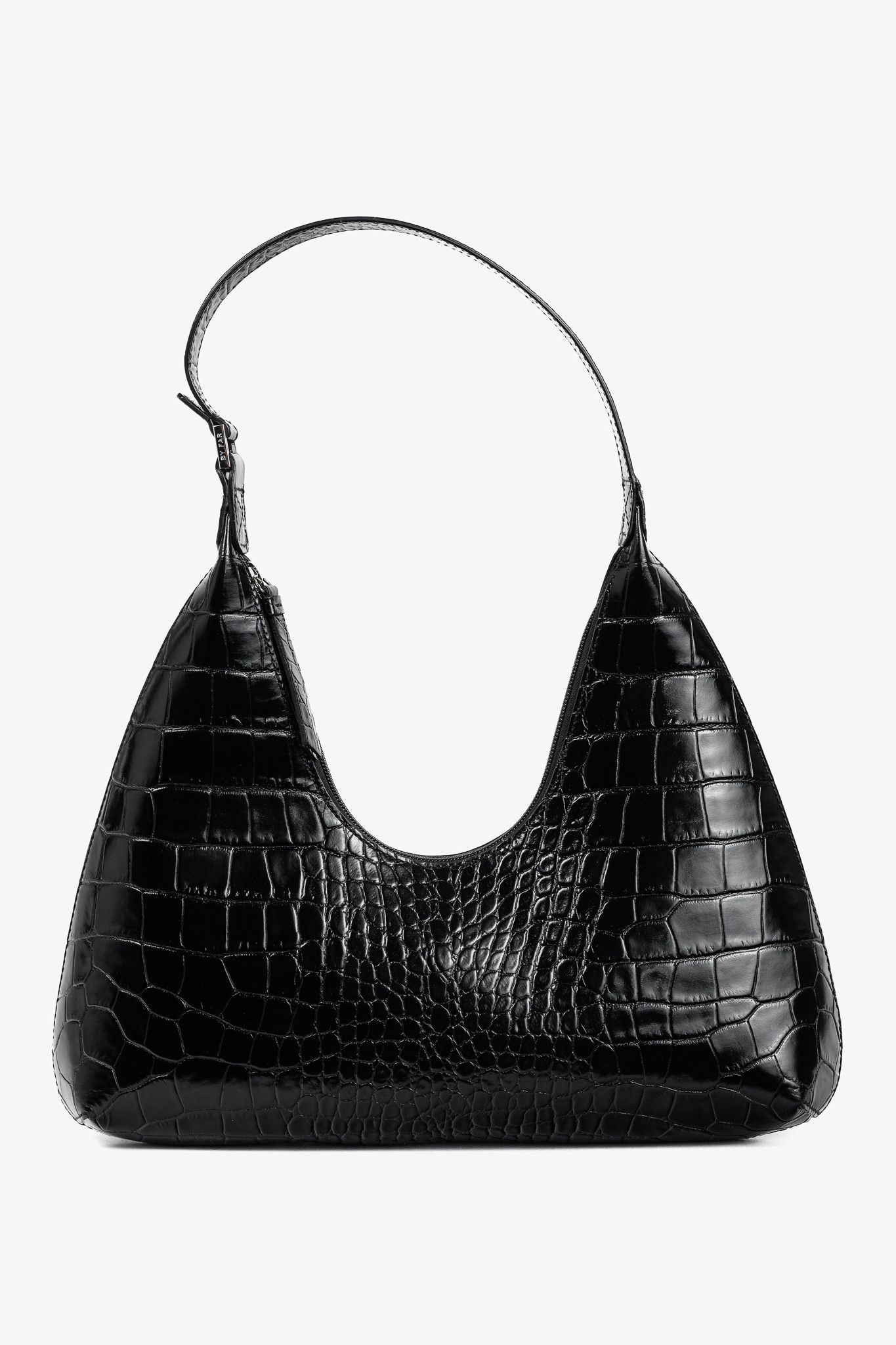 By Far BY FAR Amber Baby Crocodile-Embossed Leather Shoulder Bag Size ONE SIZE - 1 Thumbnail