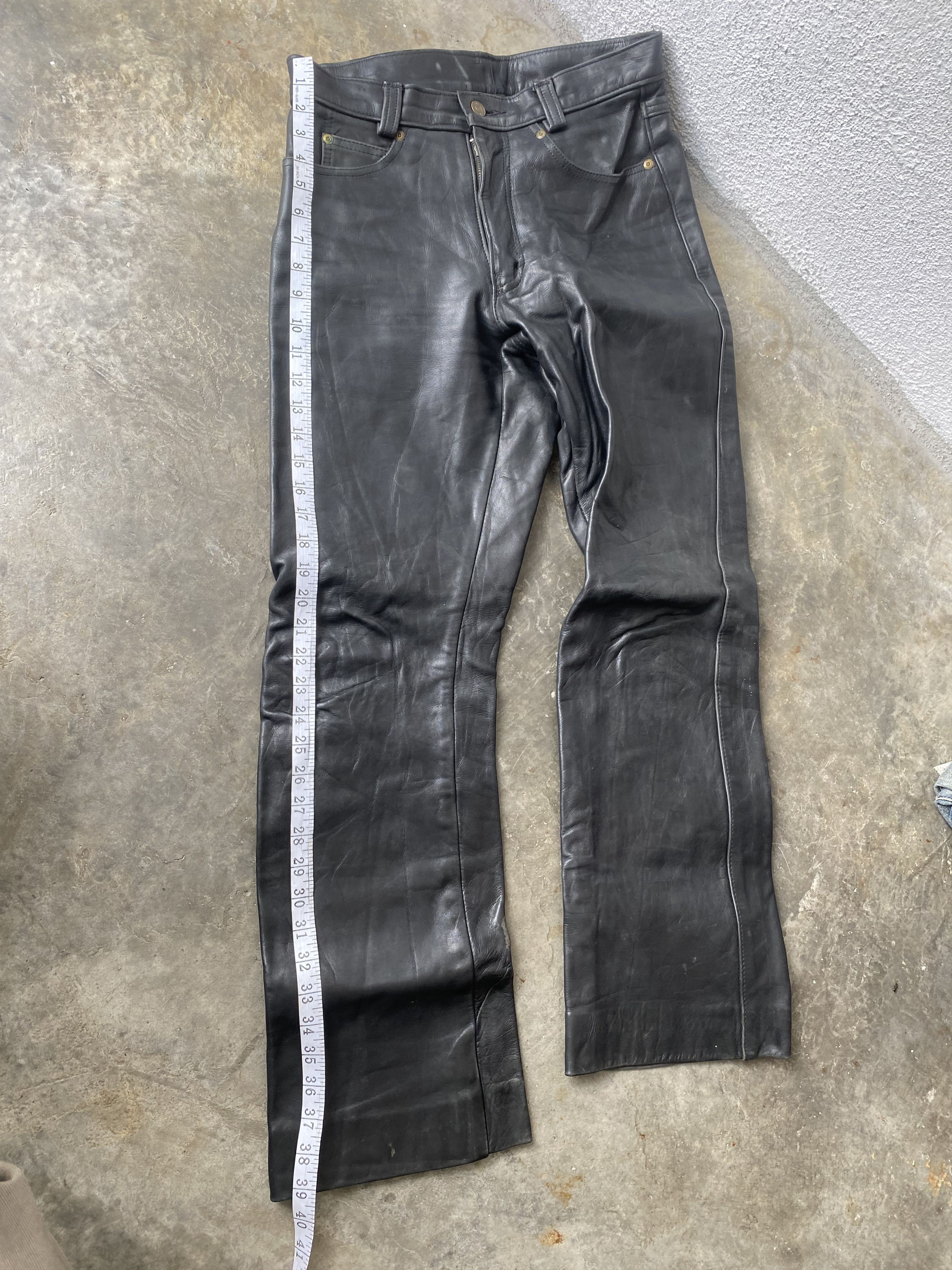 Genuine Leather × Schott × Vintage Authentic Vintage Schott Perfecto Racer Leather Pants Size US 30 / EU 46 - 16 Thumbnail