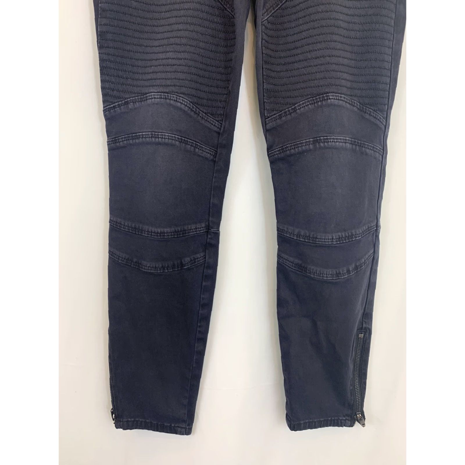 Gap VINTAGE Gap Womens Jeans Skinny Black Moto Denim Pockets Zipper 29 Size 29" - 2 Thumbnail
