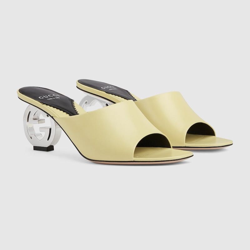 Gucci o1s1wg110225 Women's Interlocking G Heel Sandals Size US 8.5 / IT 38.5 - 2 Thumbnail