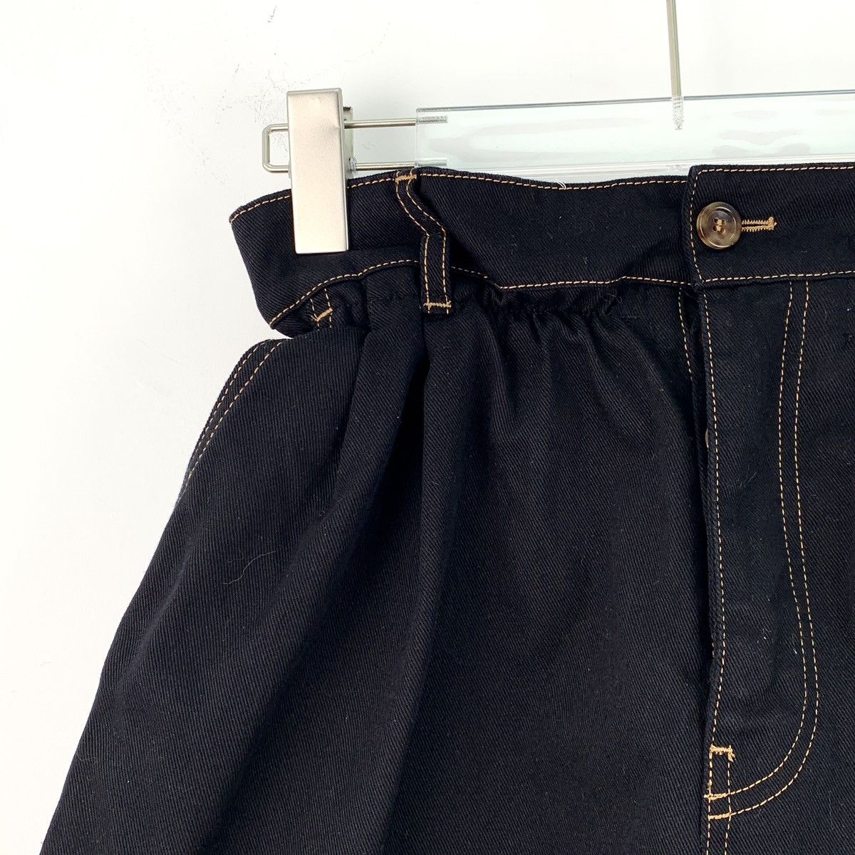 Miu Miu Miu Miu Black Logo Letter Embroidered Cotton Denim Shorts Size 28" / US 6 / IT 42 - 3 Thumbnail