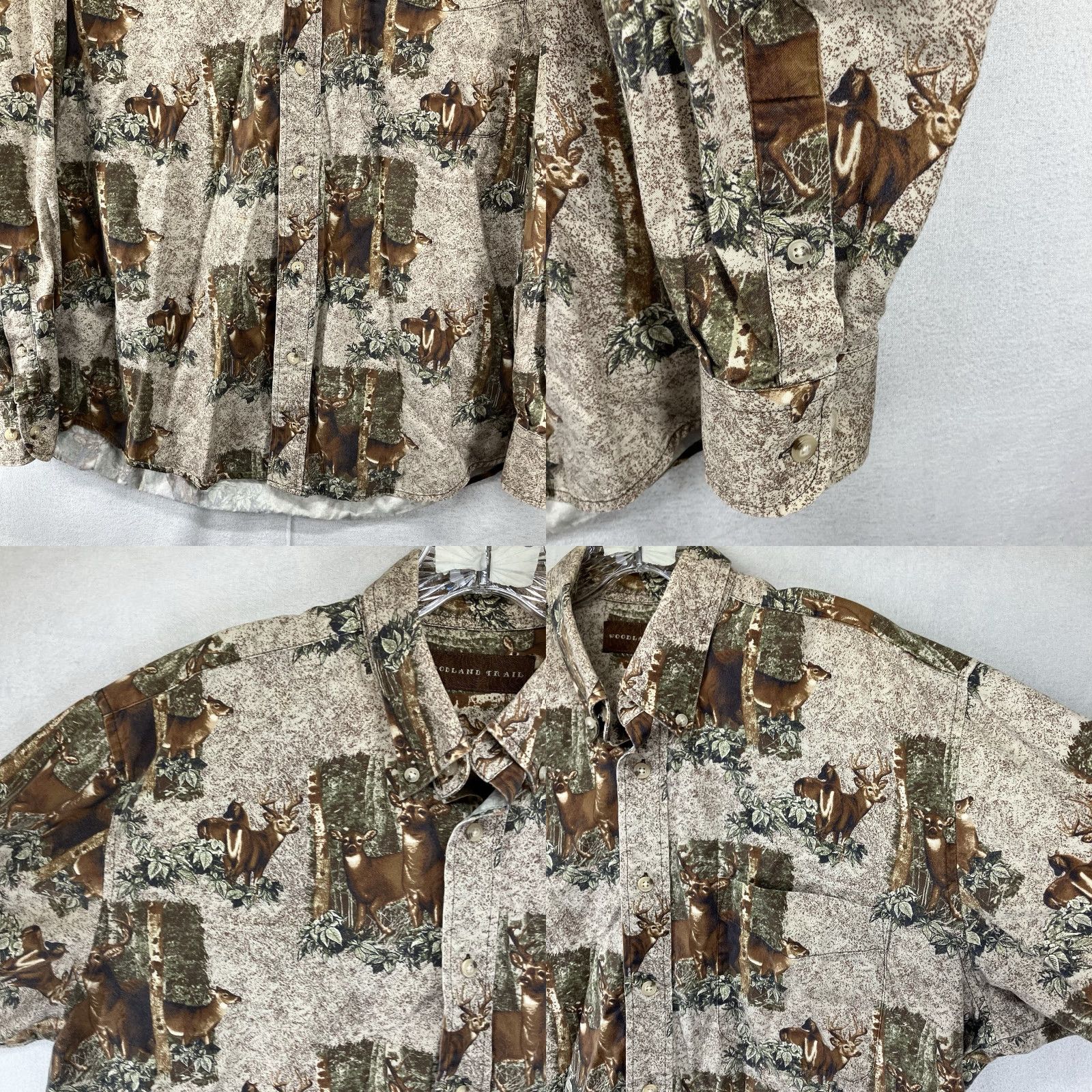 Vintage VINTAGE Woodland Trail Cotton Knit Button-Up Shirt Men Long Sleeve Dear Print Nature Buck Whitetail 90s Casual Size US M / EU 48-50 / 2 - 8 Thumbnail