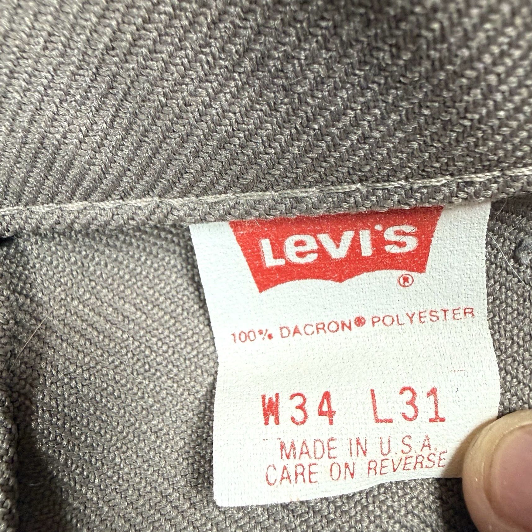 Levi's VINTAGE Levi’s Pants Chino 34/29 USA Made Black Tab Polyester Zip Gray Mens 34 Regular Inseam 29 USA Size US 34 / EU 50 - 5 Thumbnail