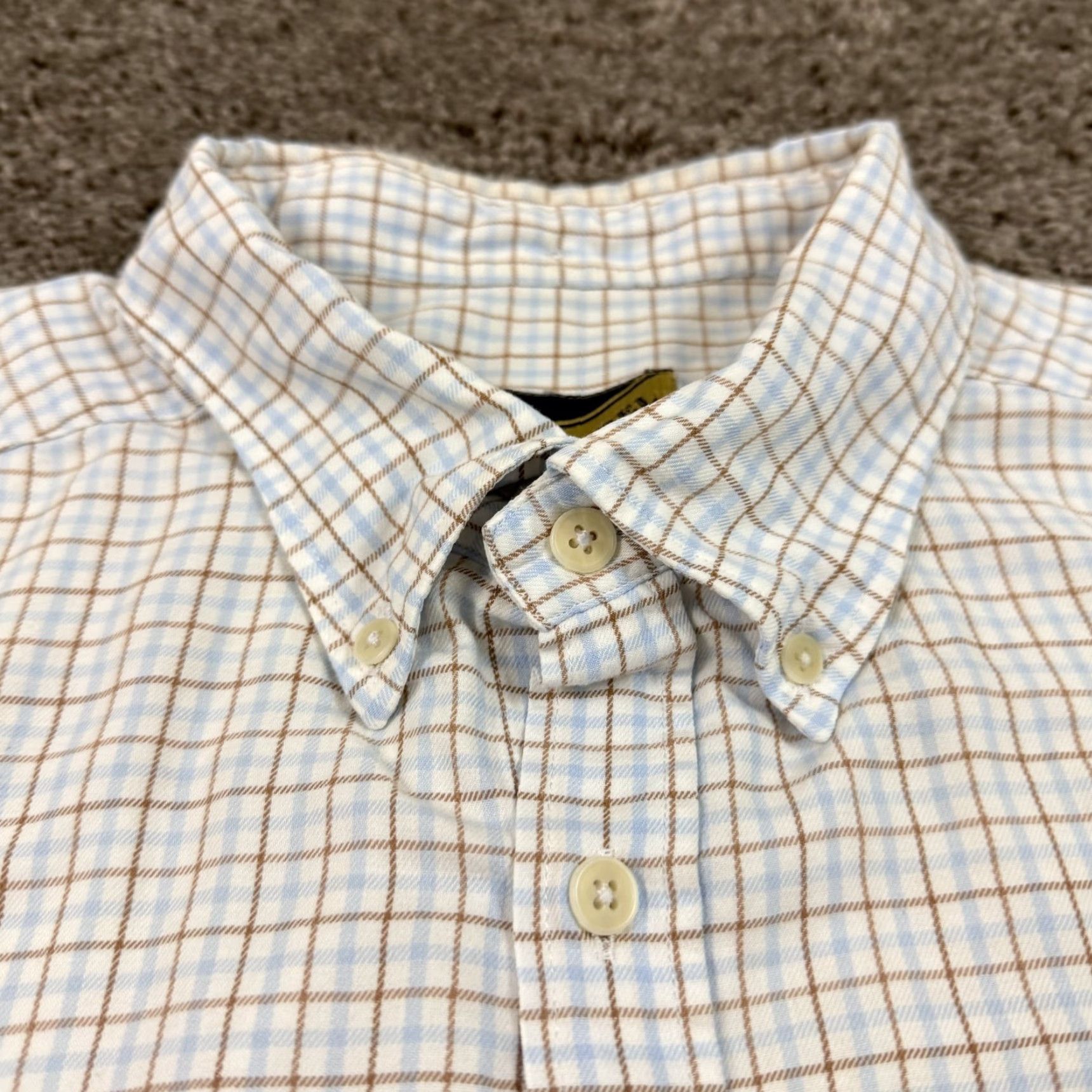 Vintage Onward Reserve Shirt Mens XL Plaid Blue Brown Long Sleeve Button-Up Casual Cotton Size US XL / EU 56 / 4 - 4 Thumbnail
