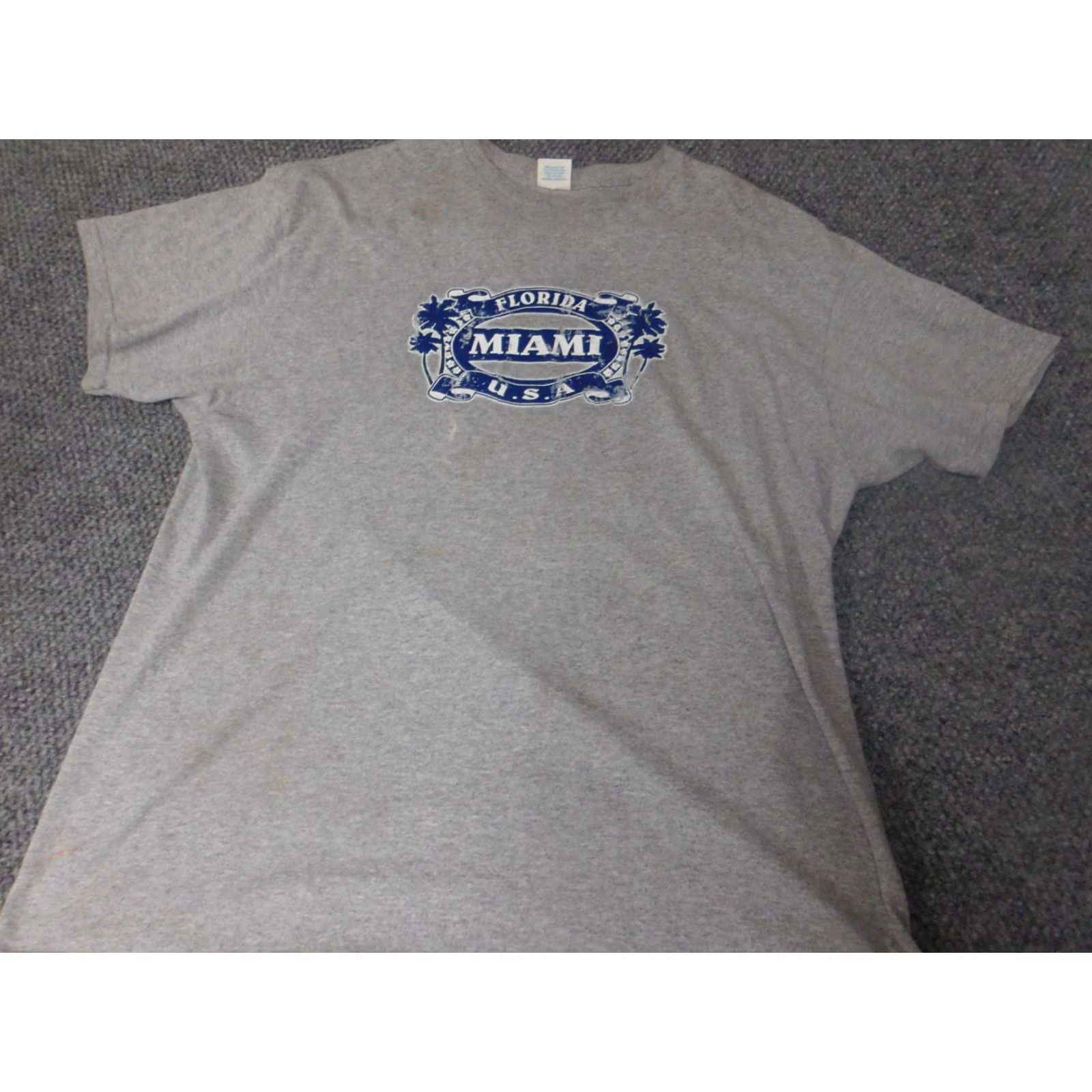 Delta Delta Miami Florida Mens Shirt L Gray Cotton Crew Neck Short Sleeve Logo T-Shirt Size US L / EU 52-54 / 3 - 2 Thumbnail