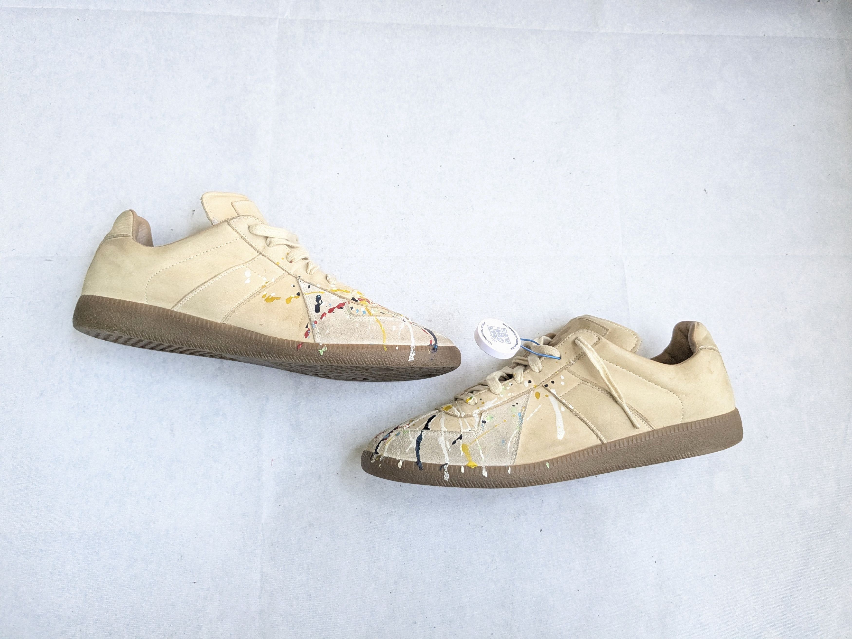 Maison Margiela Maison Margiela Replica GAT 11 44 Paint Splatter Beige Size US 11 / EU 44 - 1 Thumbnail