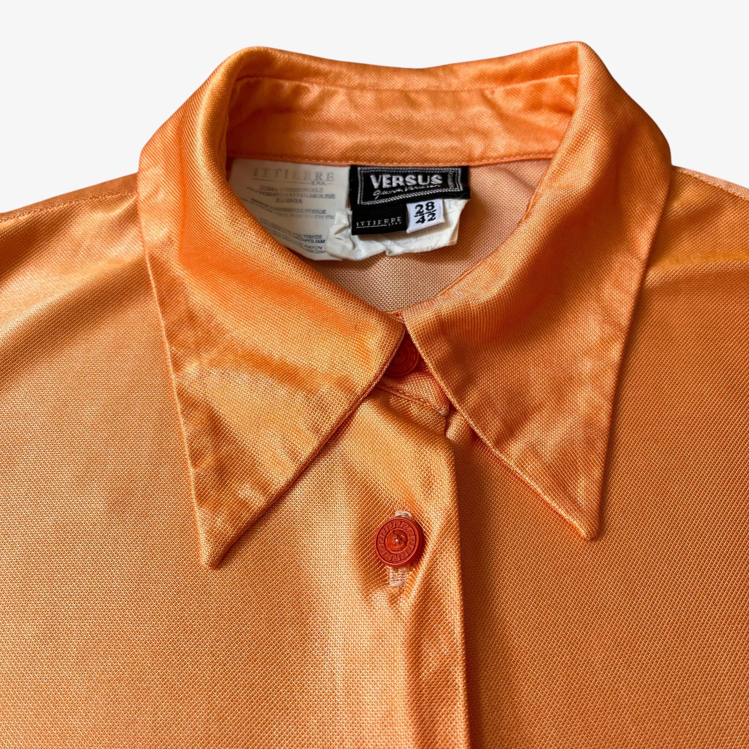 Versace Vintage 80s Women's Gianni Versace Versus Pale Orange Shirt Size S / US 4 / IT 40 - 3 Thumbnail