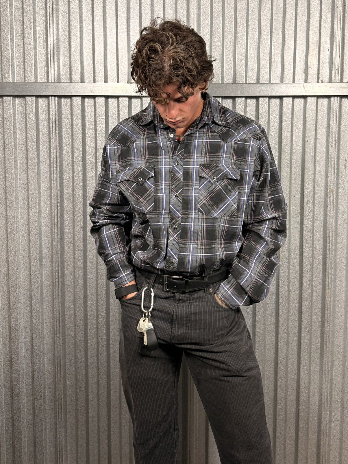 Wrangler Vintage Wrangler Western Pearl Snap Plaid Button Up Shirt Size US XL / EU 56 / 4 - 1 Thumbnail