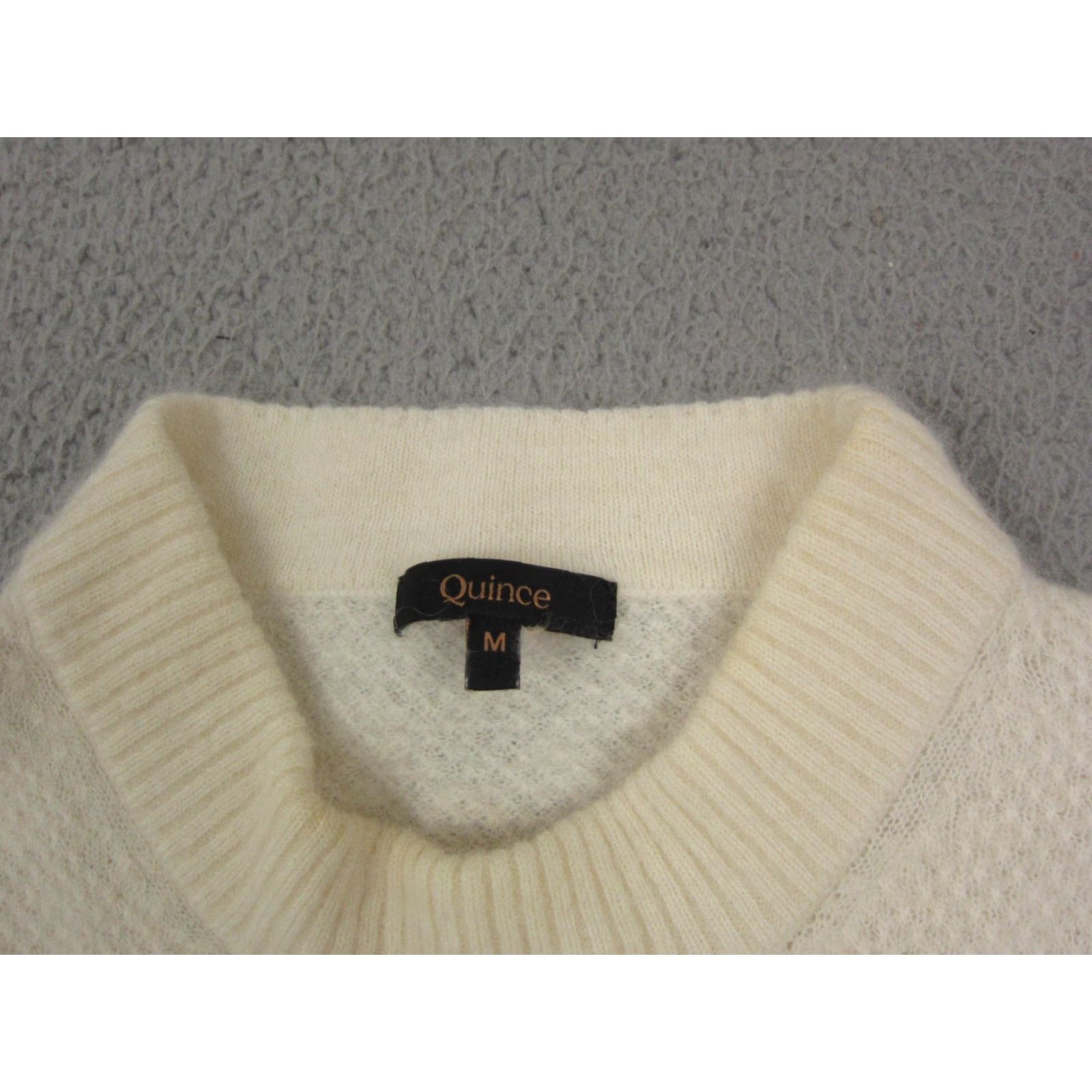 Quince Quince Sweater Womens Medium Creme Wool Alpaca Knit Mock Neck Casual Cozy Size M / US 6-8 / IT 42-44 - 3 Thumbnail