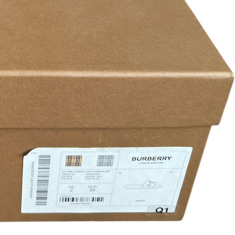 BURBERRY Pale Blue Furley Logo-Embellished Sandals, IT35/US5