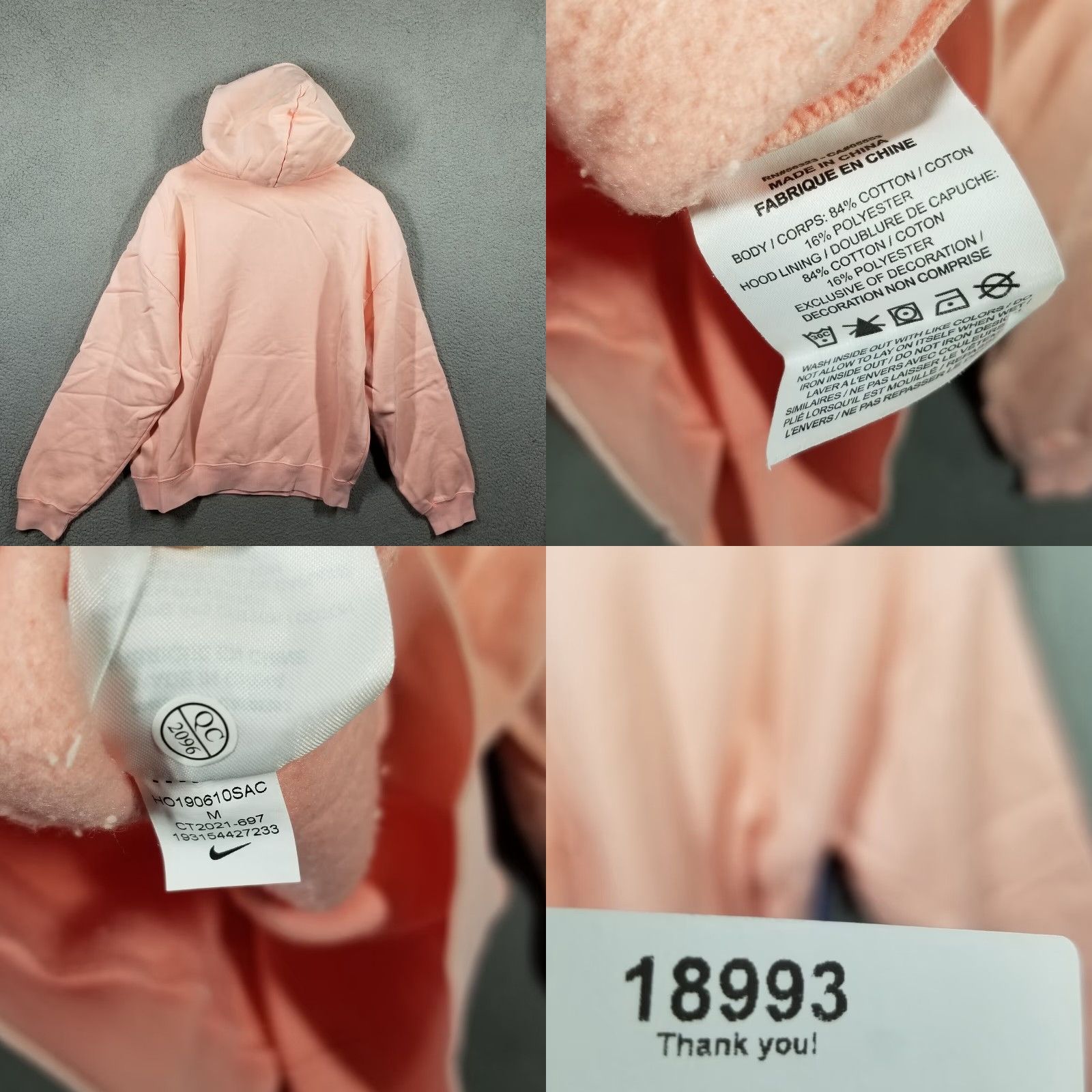 Nike Nike NikeLab Hoodie Olivia Kim M Pullover Mens Bleached Coral Summer Collection Size US M / EU 48-50 / 2 - 8 Thumbnail