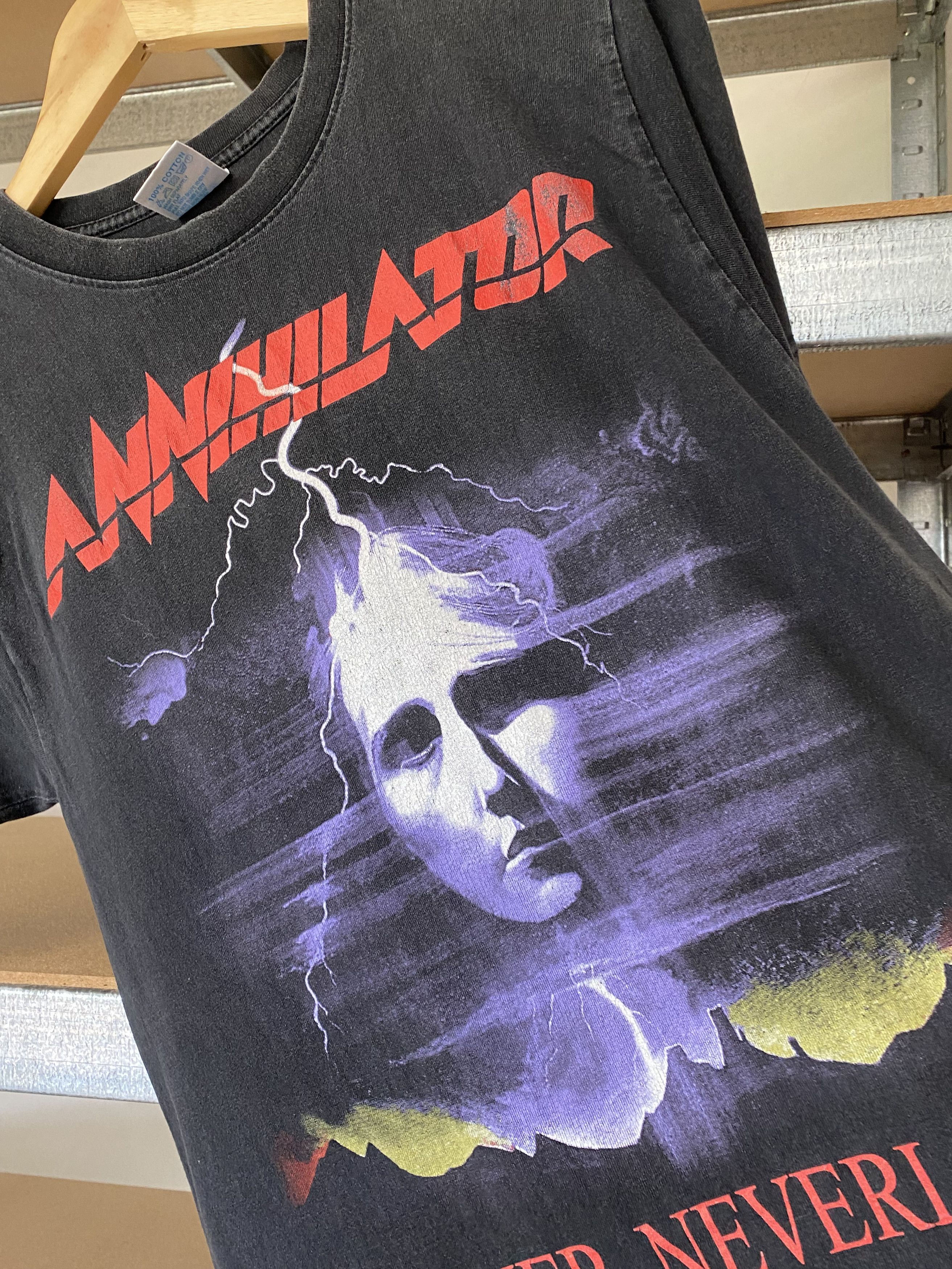 Band Tees × Vintage Vintage 90s Annihilator Never Neverland Rock Band T-shirt Size US M / EU 48-50 / 2 - 11 Thumbnail