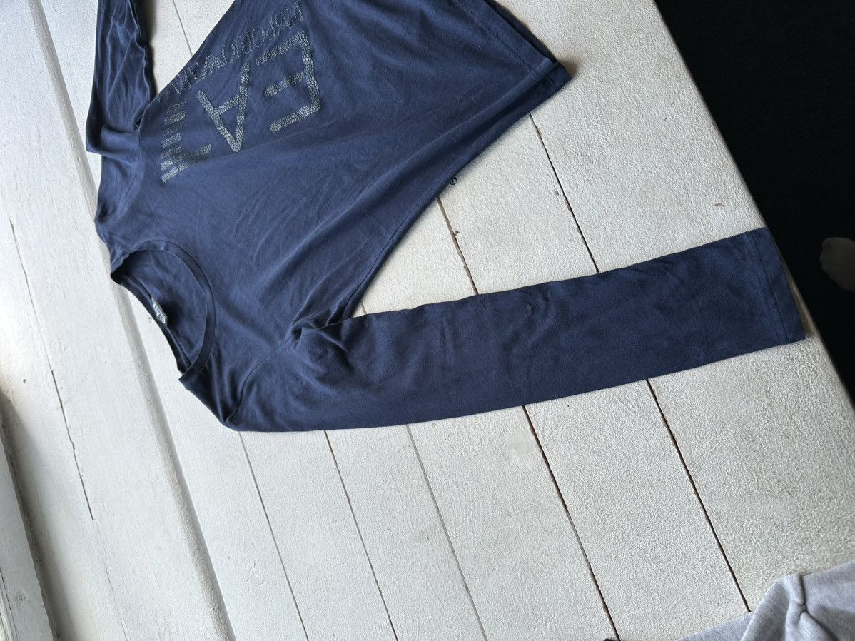 Designer × Giorgio Armani × Vintage 🚨VNTG Armani jeans EA7 Giorgio Blue UNISEX Long Sleeve TEE Size M / US 6-8 / IT 42-44 - 2 Thumbnail