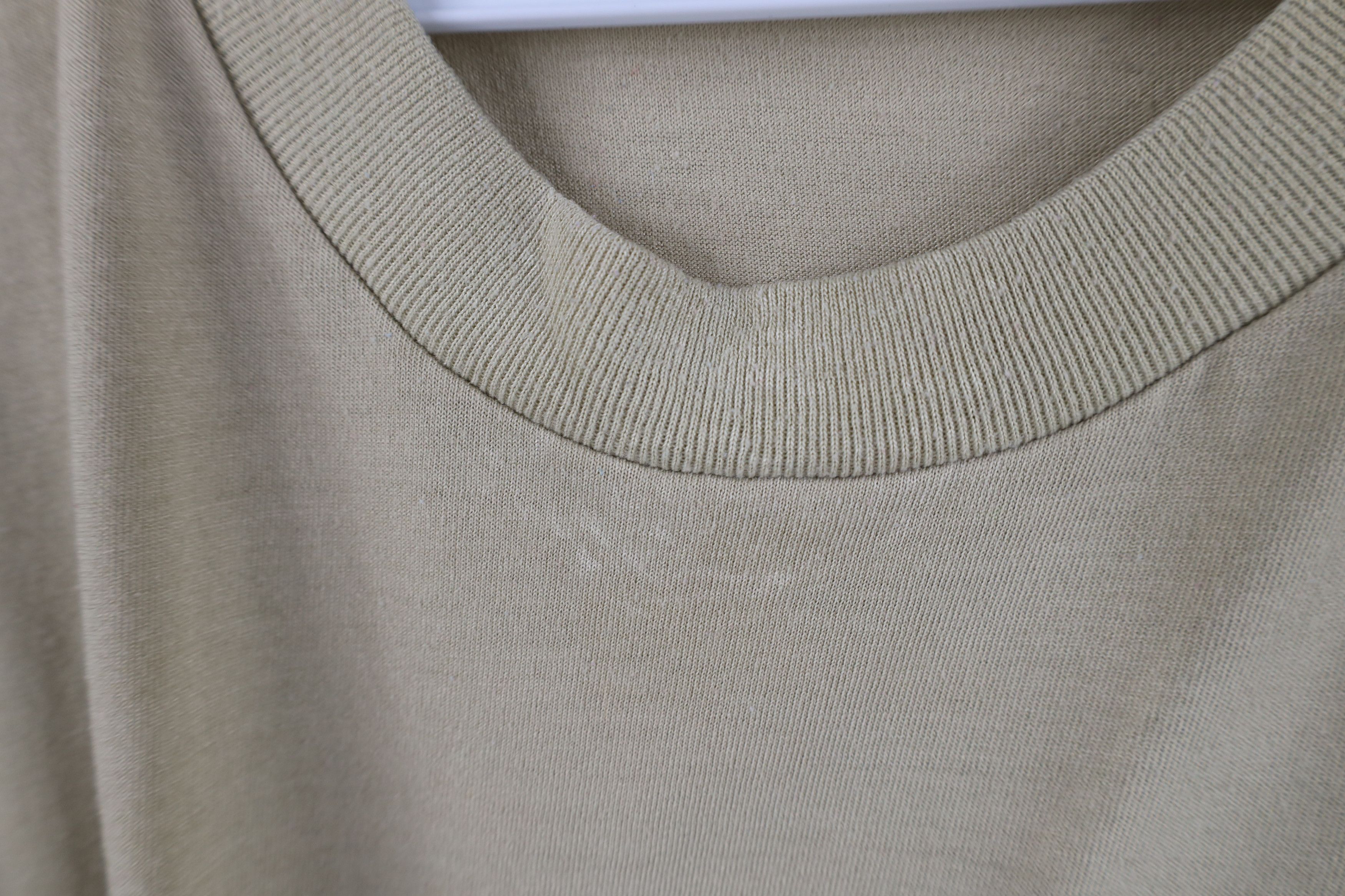 Vintage Vintage 90s Streetwear Blank Knit T-Shirt Khaki Tan USA Size US L / EU 52-54 / 3 - 5 Thumbnail