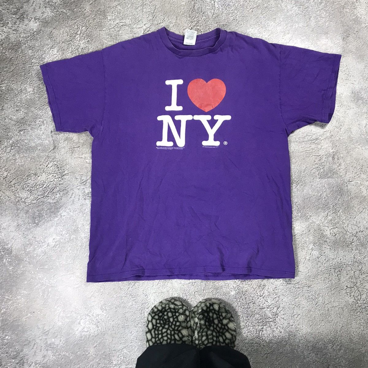 Vintage Vintage 90s I Love NY Graphic Tee Sun Faded Streetwear XL Size US XL / EU 56 / 4 - 2 Thumbnail