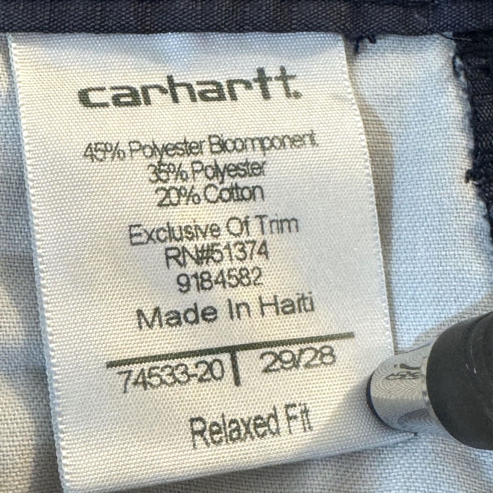 Carhartt Carhartt Pants Mens 29x28 Navy Relaxed Fit Ripstop Workwear Outdoor Utility Shirt? Size US 29 - 7 Thumbnail