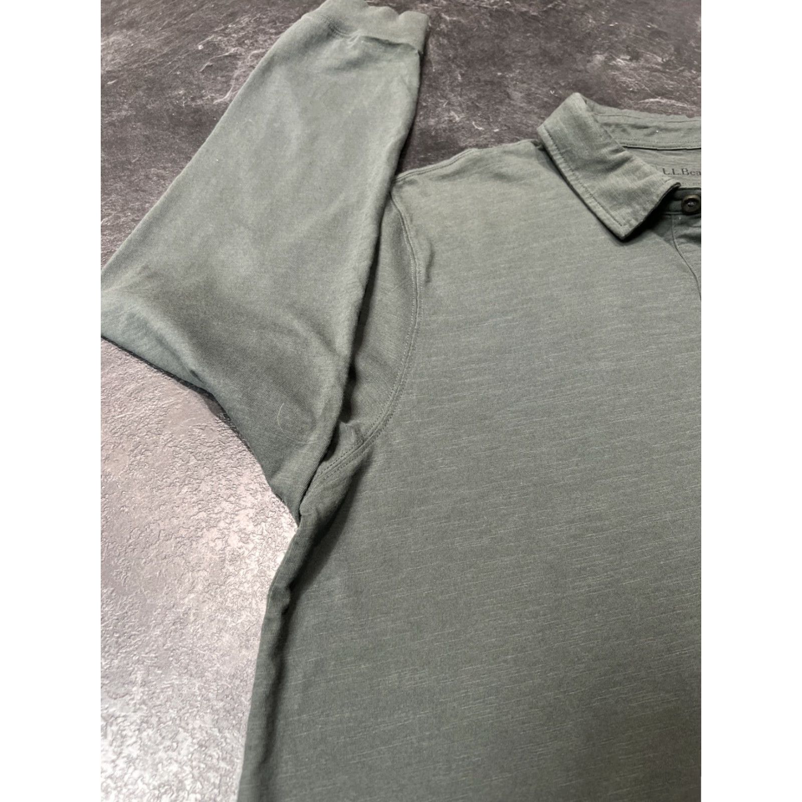Vintage L.L. Bean Polo Shirt Green Mens L Regular Fit Long Sleeve Organic Cotton Pocket 100% Cotton Casual Golf Walking Classic Boyfriend Size US L / EU 52-54 / 3 - 5 Thumbnail