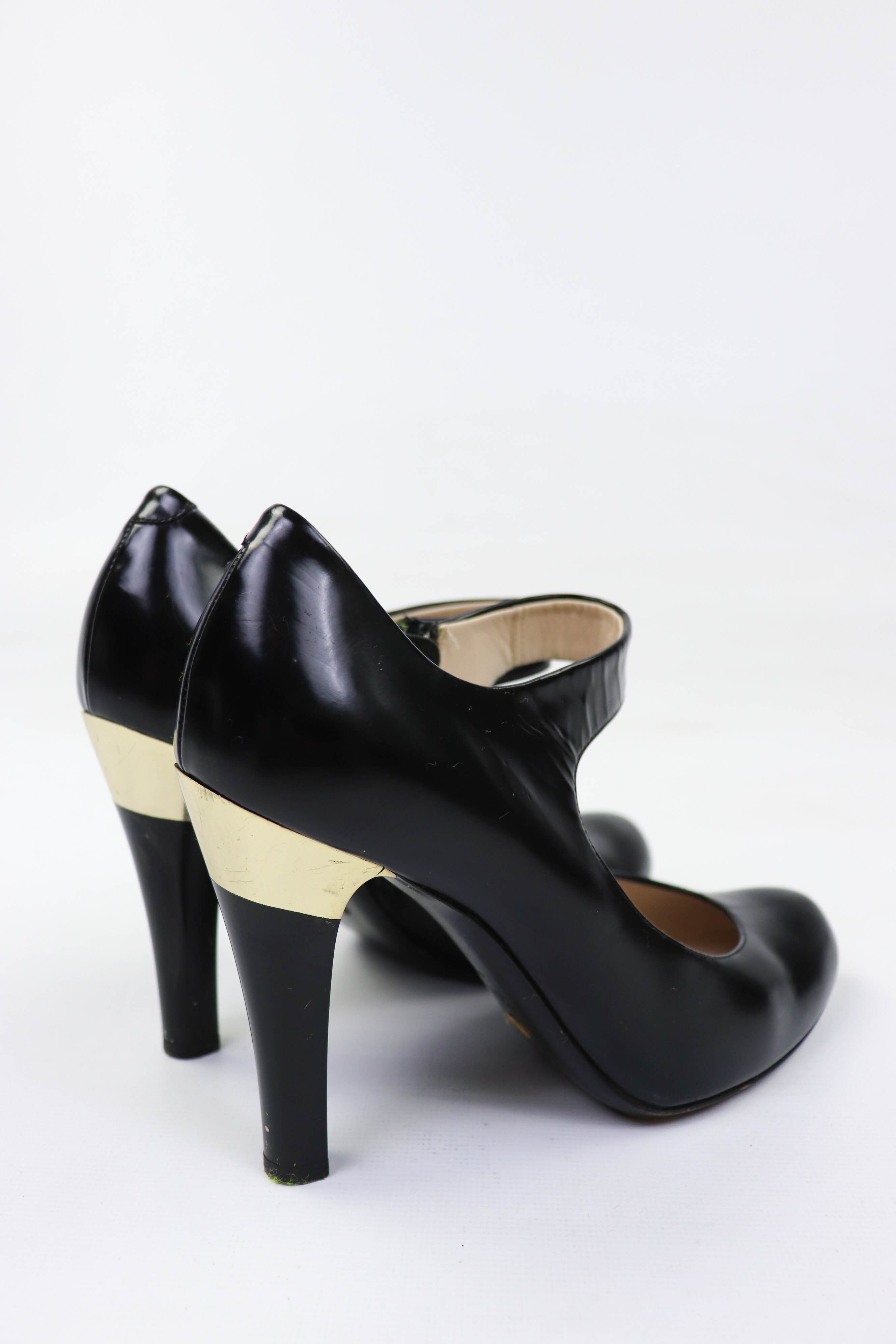 Armani Giorgio Armani Black Leather Mary Jane Pump Shoes Size US 9 / IT 39 - 6 Thumbnail