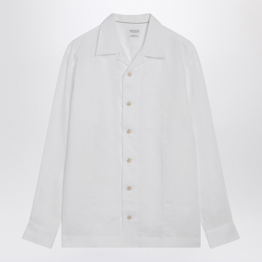 Brunello Cucinelli o1d2blof0226 Fit Shirt in White Size US L / EU 52-54 / 3 - 1 Thumbnail