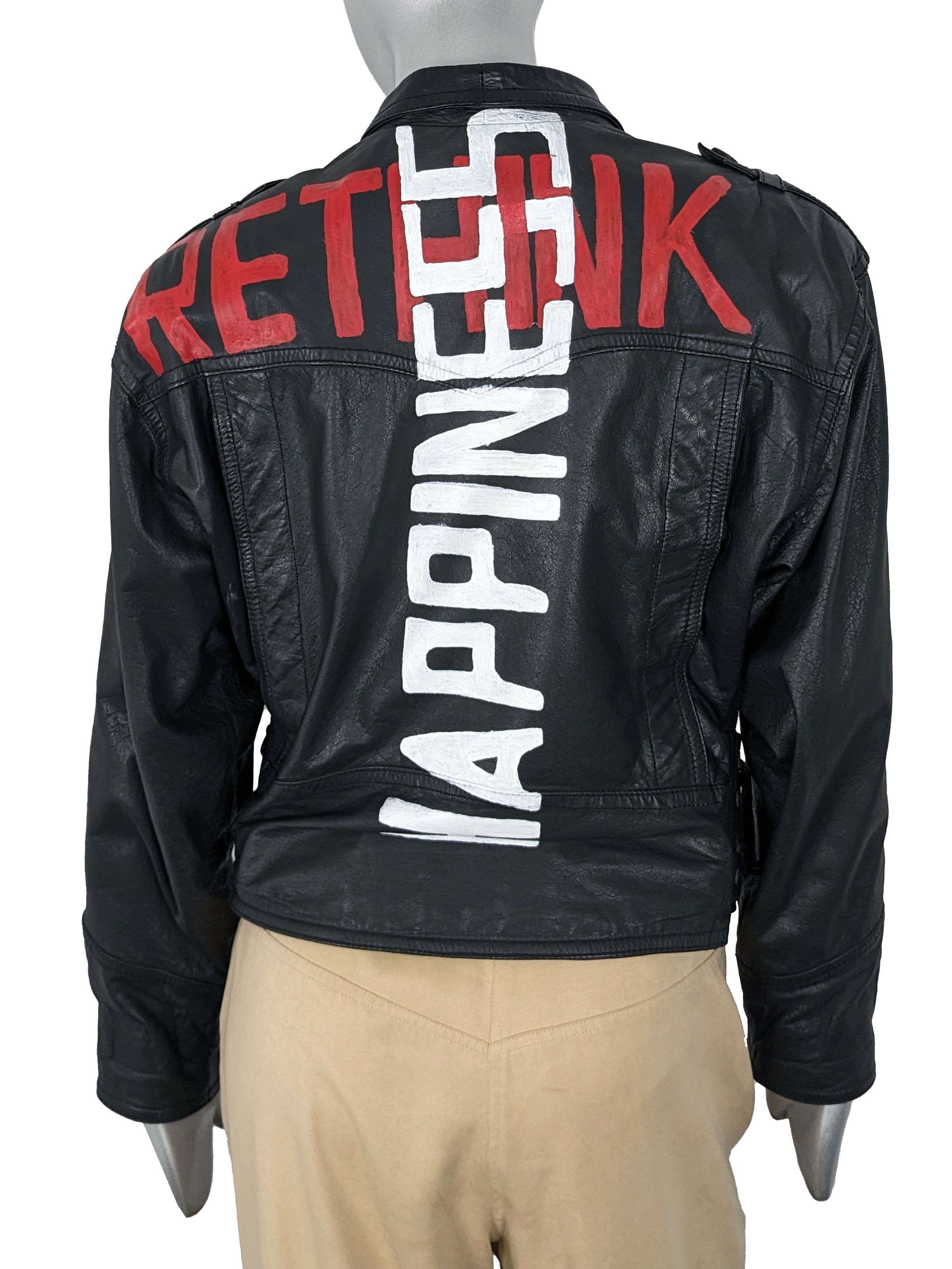 Vintage Vintage custom hand-painted leather motorcycle biker jacket Size M / US 6-8 / IT 42-44 - 10 Thumbnail