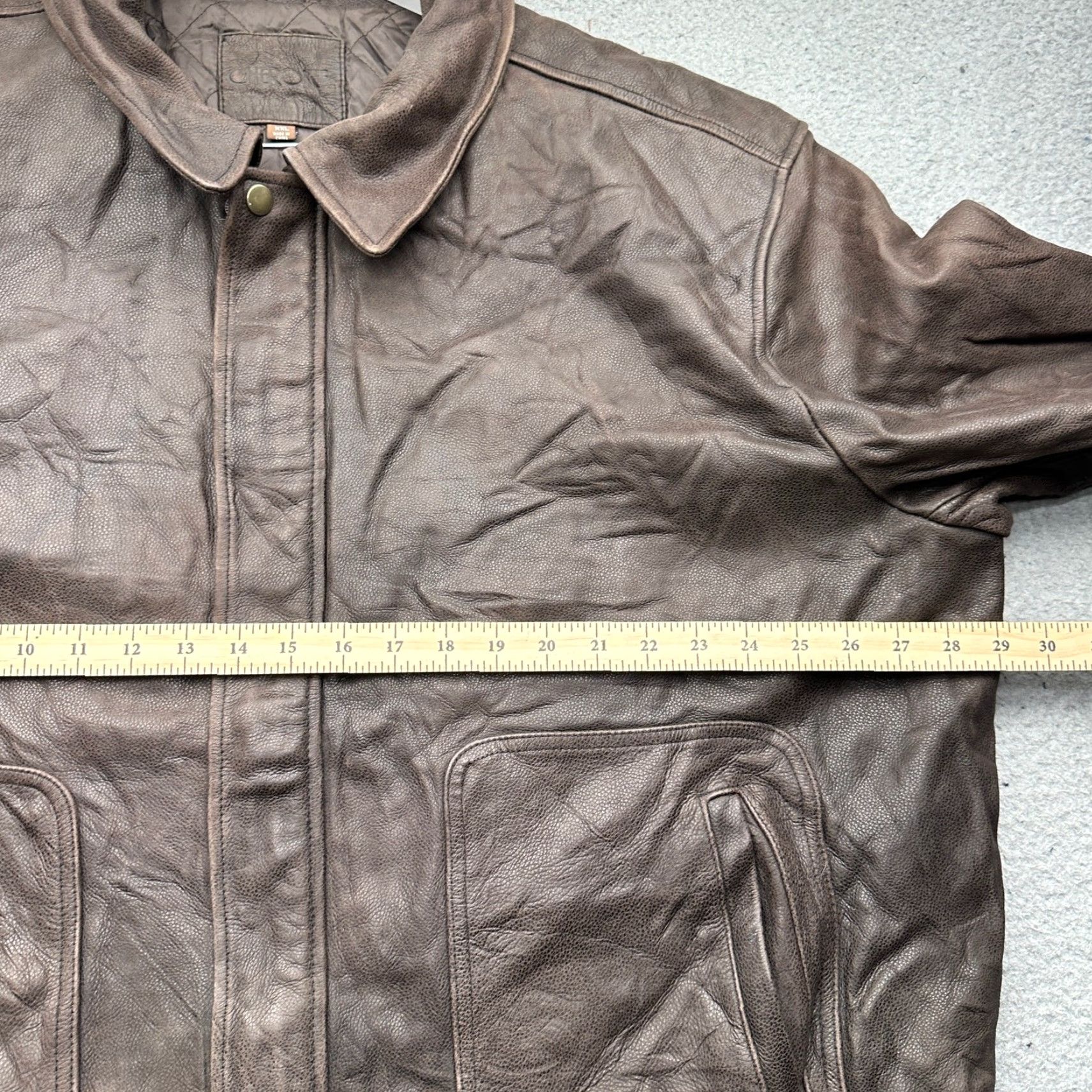 Cherokee VINTAGE Cherokee Leather Jacket Mens 2XL Brown Quilted Lined Bomber Rider Jacket Mens Brown Leather Quilted Lined Bomber Rider XX L used Size US XXL / EU 58 / 5 - 5 Thumbnail