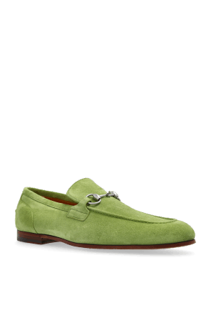 Gucci o1mt1gz0925 Men's Gucci Jordaan Loafers in Green Size US 9.5 / EU 42-43 - 2 Thumbnail