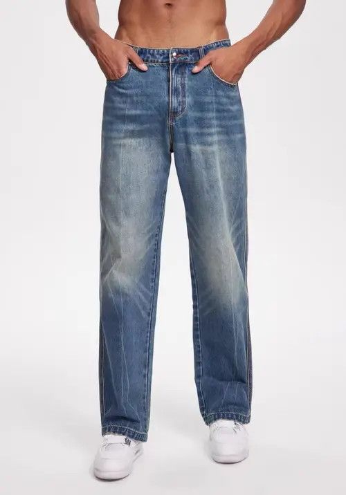 Japanese Brand Vintage washed straight leg heavyweight rare jeans Size US 30 / EU 46 - 2 Thumbnail