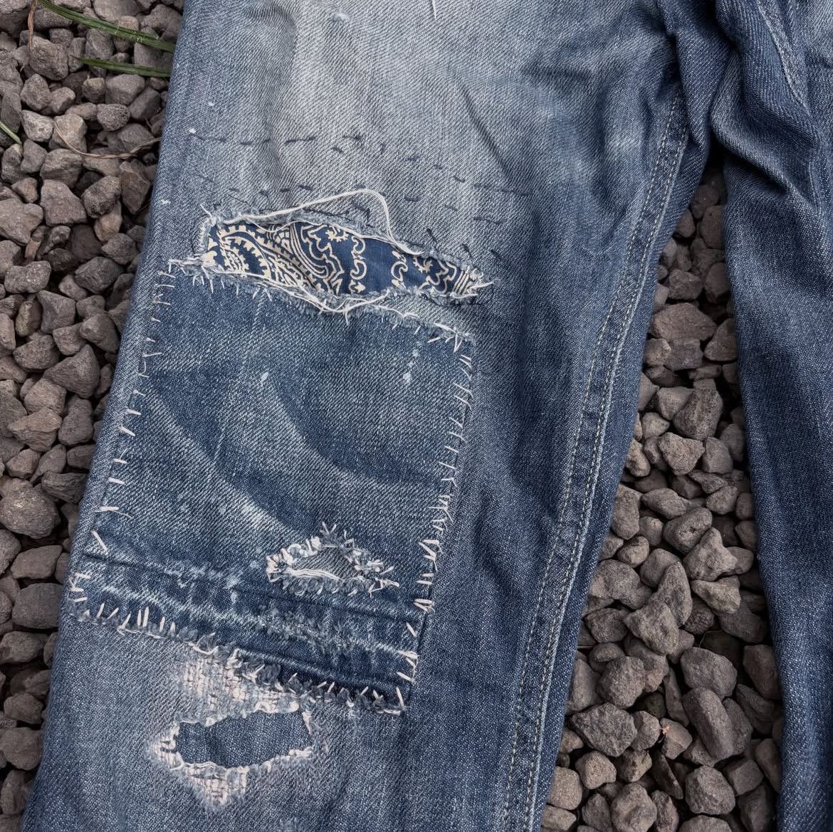 Polo Ralph Lauren 2000s Polo Ralph Lauren Patchwork Jeans Pants Size US 28 / EU 44 - 3 Thumbnail