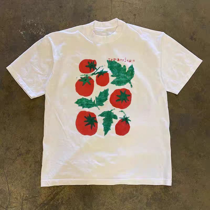 Vintage Tomato pattern street retro cotton t-shirt Size US M / EU 48-50 / 2 - 1 Thumbnail