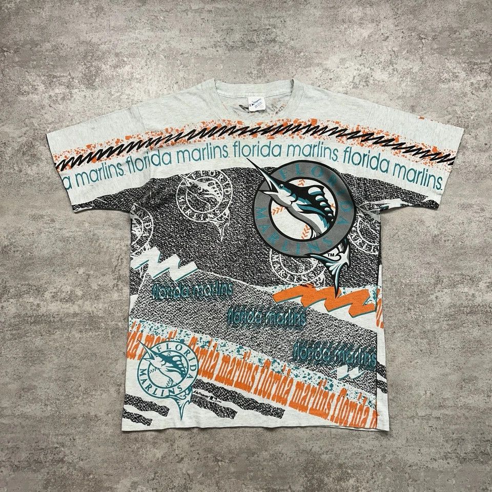 MLB × Majestic × Vintage FLORIDA MARLINS MAJESTIC 1992 AOP T-SHIRT ALL OVER PRINT Size US L / EU 52-54 / 3 - 1 Thumbnail