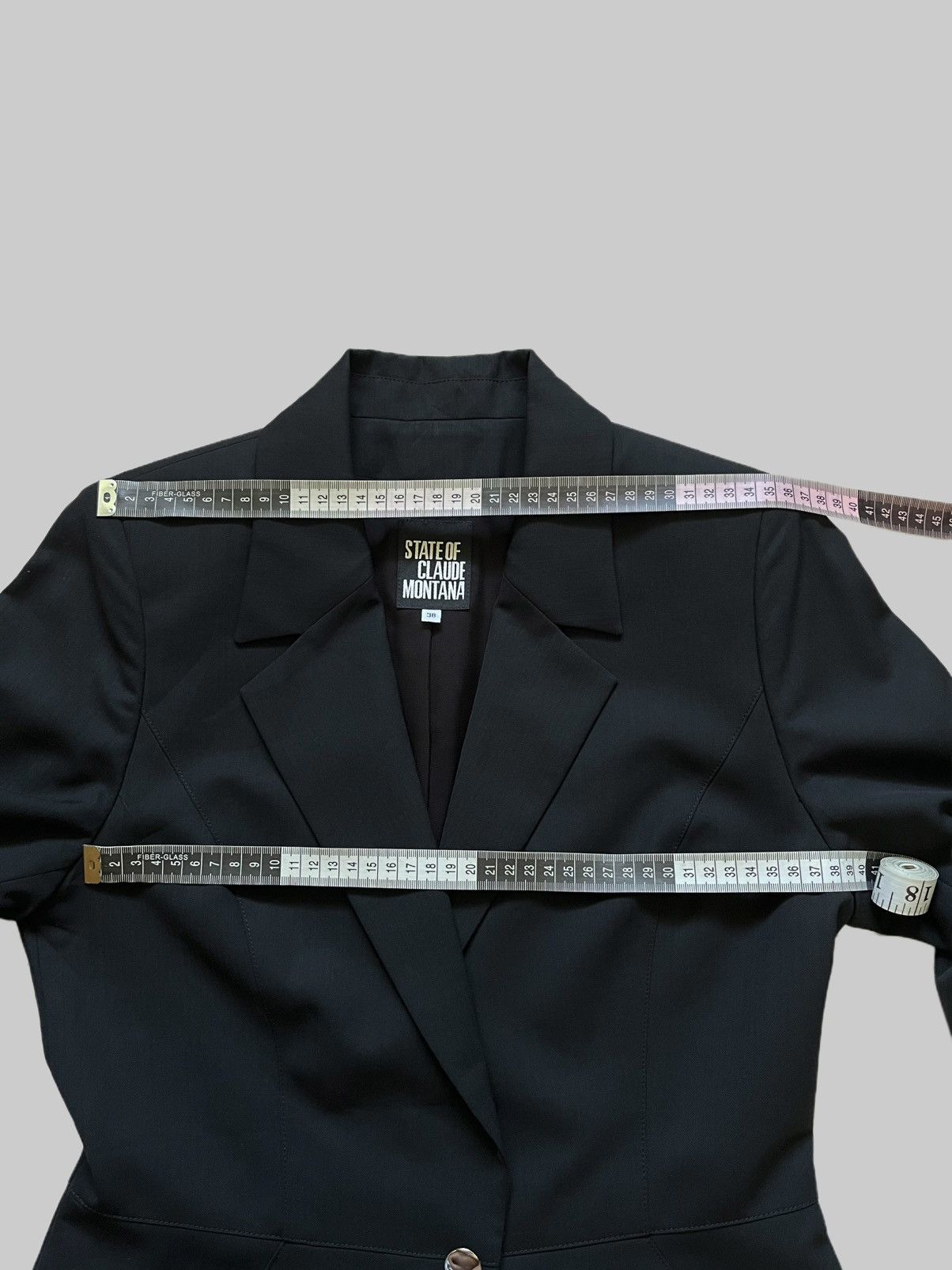 Claude Montana Vintage Claude Montana Black Fitted Blazer Suit Jacket Size S / US 4 / IT 40 - 3 Thumbnail