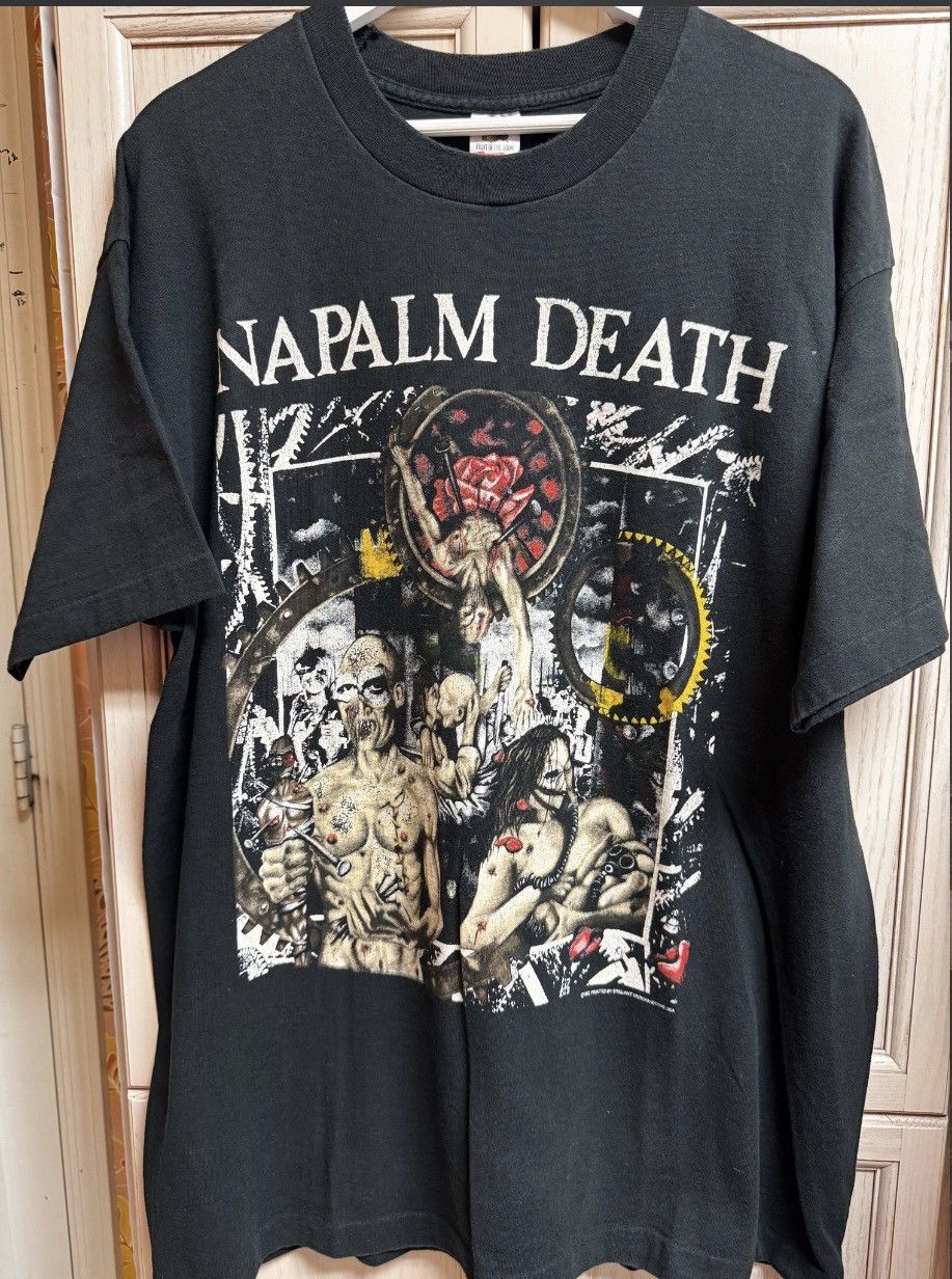 Vintage 1993 Napalm Death Campaign for Musical Destruction T shirt Size US XL / EU 56 / 4 - 1 Thumbnail