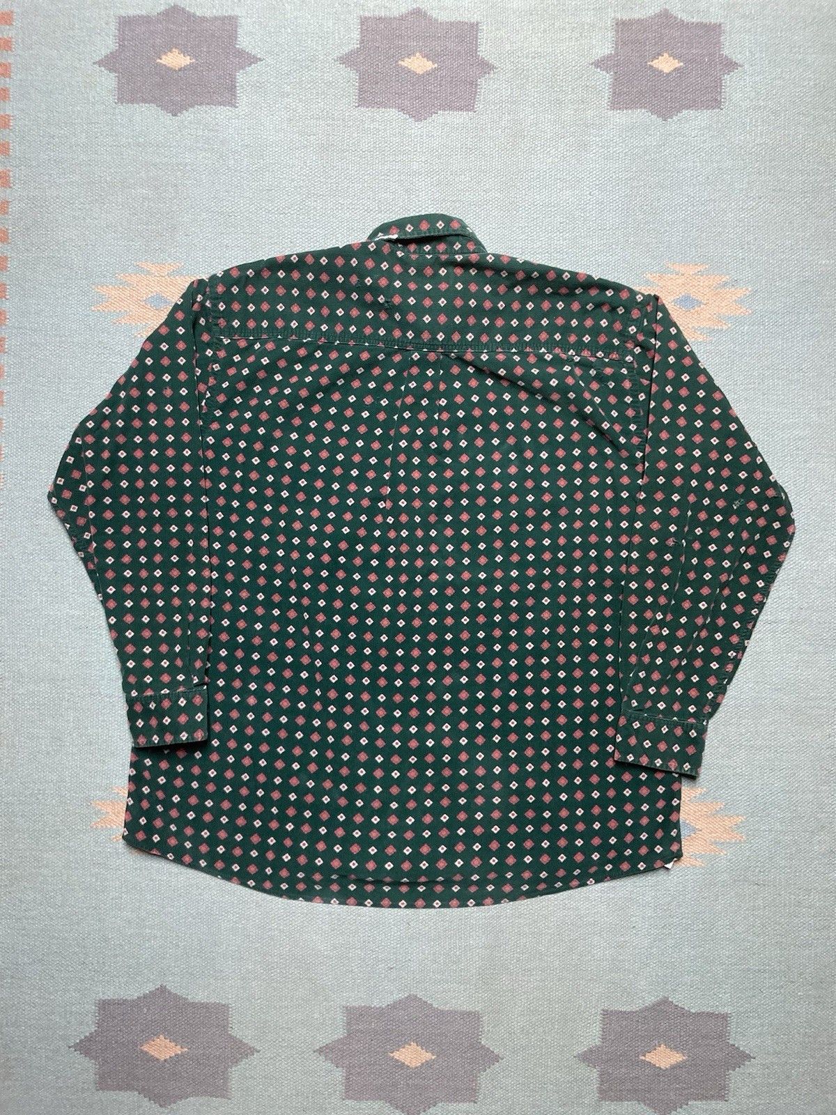 Van Heusen × Vintage Vtg button shirt printed corduroy diamonds distressed medium Size US M / EU 48-50 / 2 - 7 Thumbnail