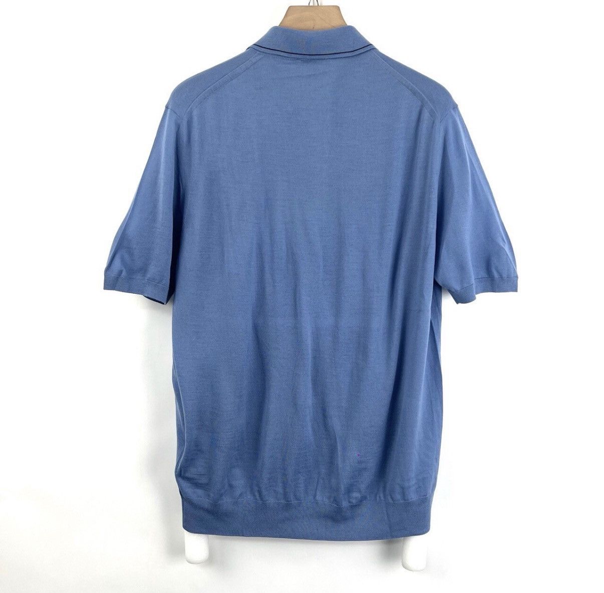 Prada Prada/Blue Polo Knit Short Sleeve with Triangle Logo K12 Size US L / EU 52-54 / 3 - 2 Thumbnail