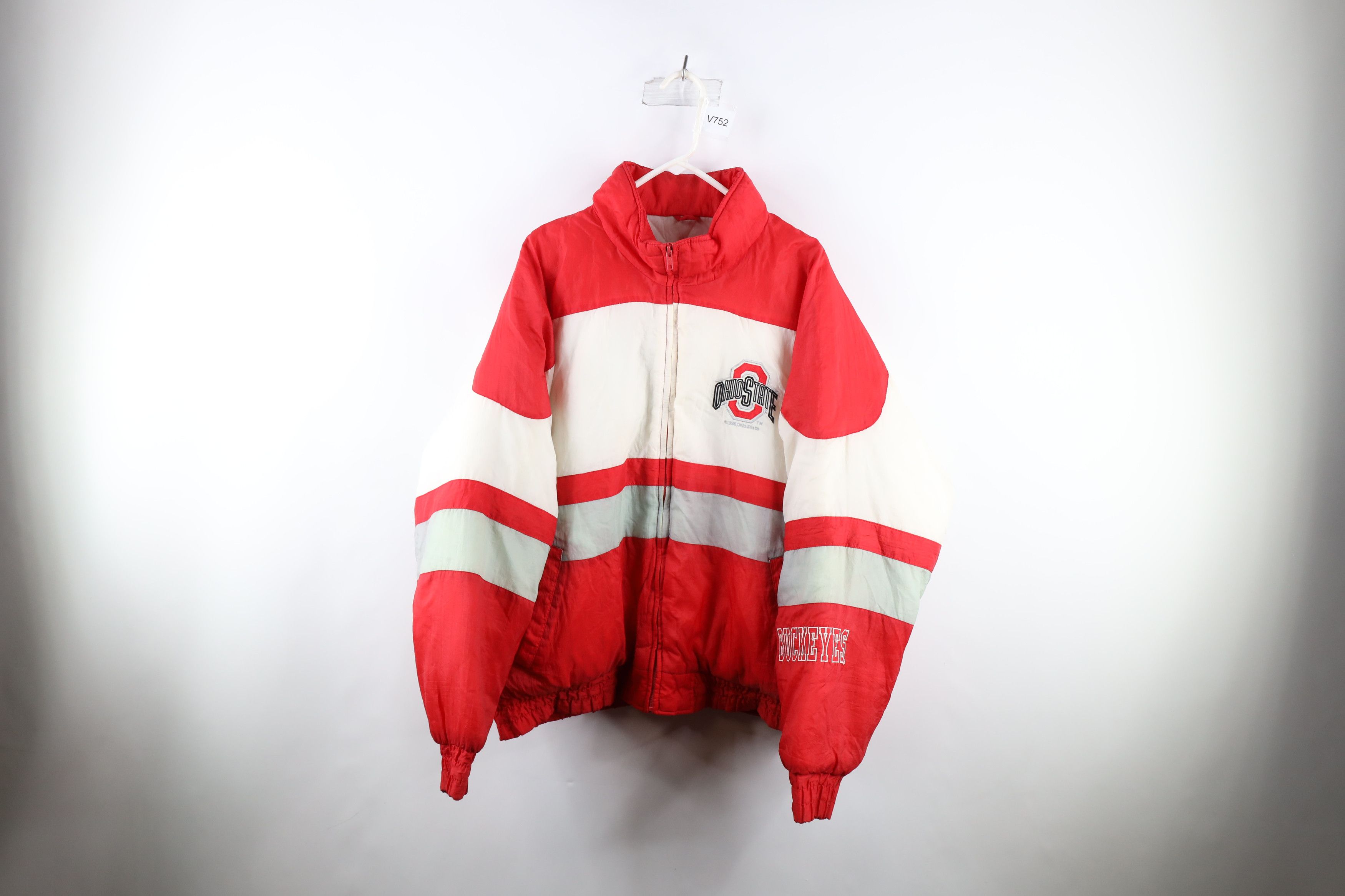 Image of Vintage 90's Ohio State University Full Zip Puffer Jacket Red, Men's (Size XL)