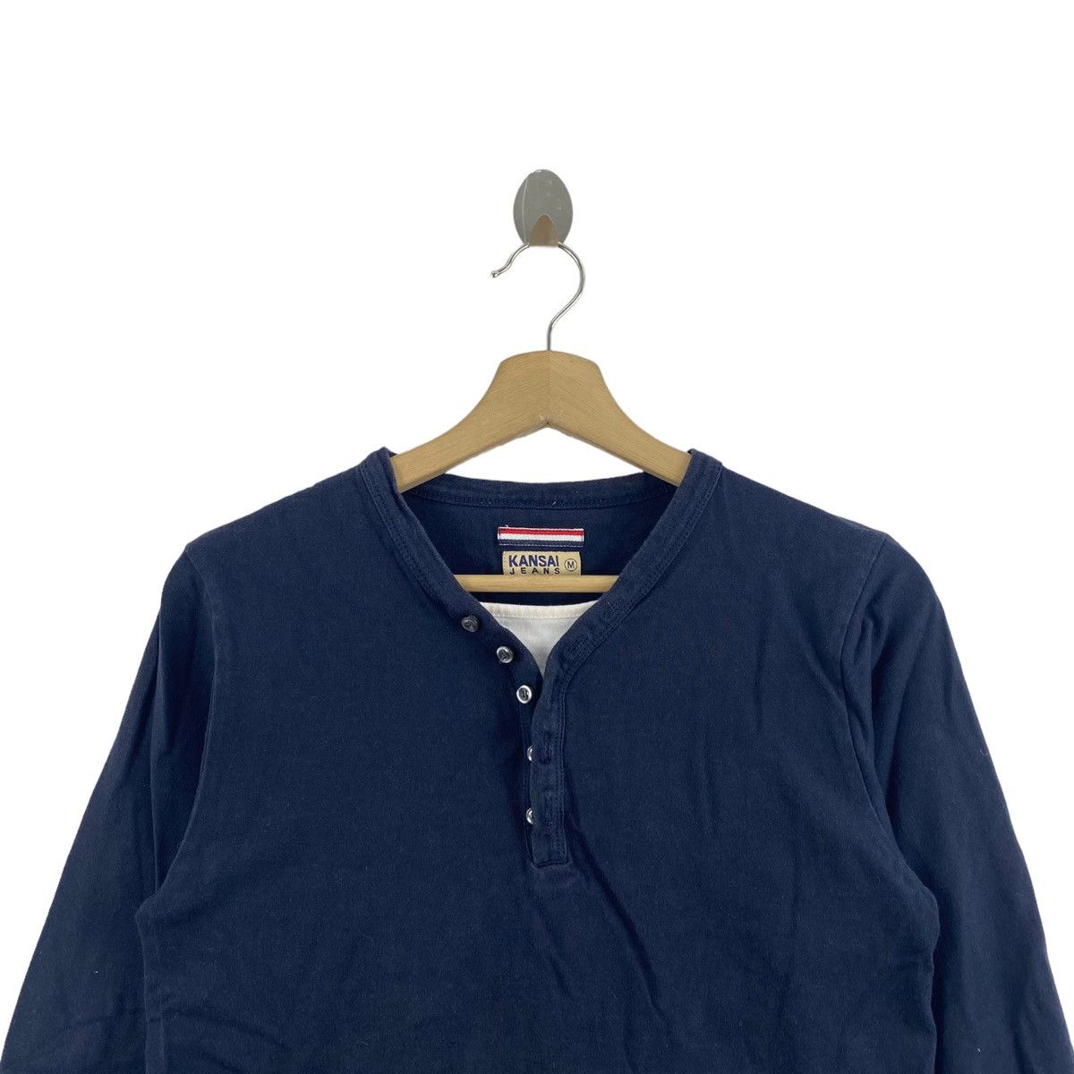 Japanese Brand KANSAI JEANS Japanese Brand Navy Long Sleeve Shirt Size US M / EU 48-50 / 2 - 2 Thumbnail