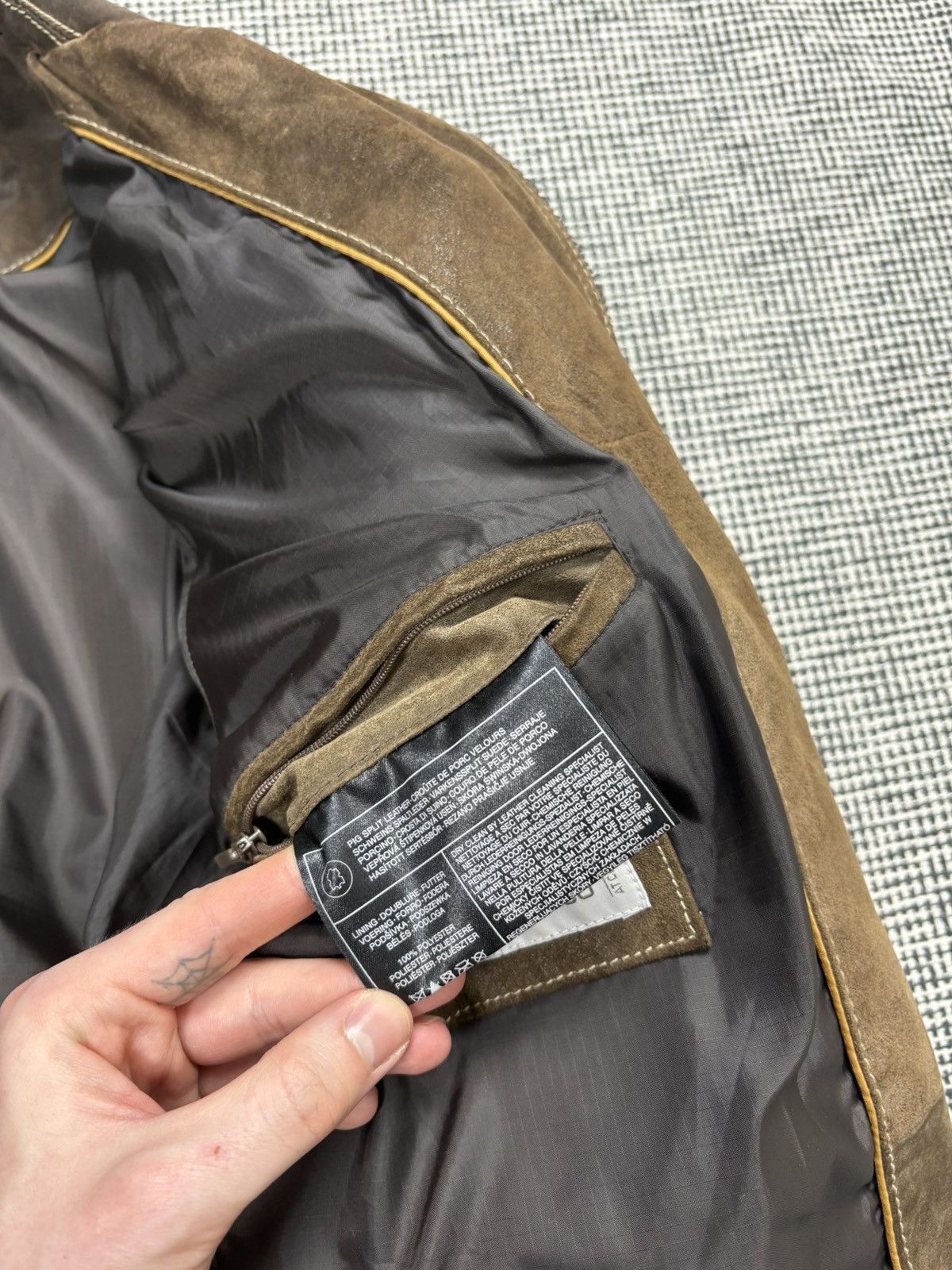 Leather 90s vintage brown suede leather Harrington style jacket Size US S / EU 44-46 / 1 - 5 Thumbnail