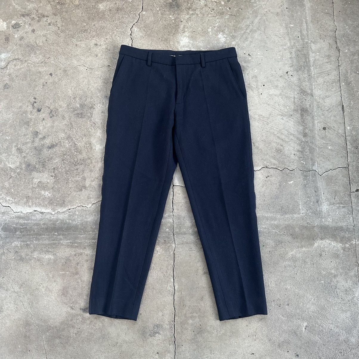 Emporio Armani black wool casual pants trousers