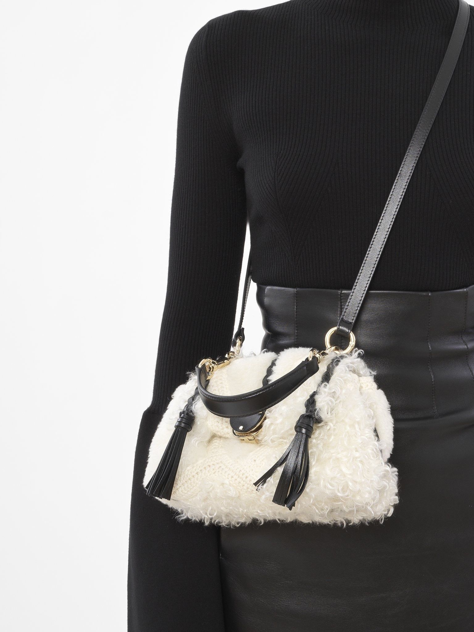 Chloe o1loc1c1224 Size: OS / CHC23 Mini Penelope Bag White/Black Size ONE SIZE - 7 Thumbnail