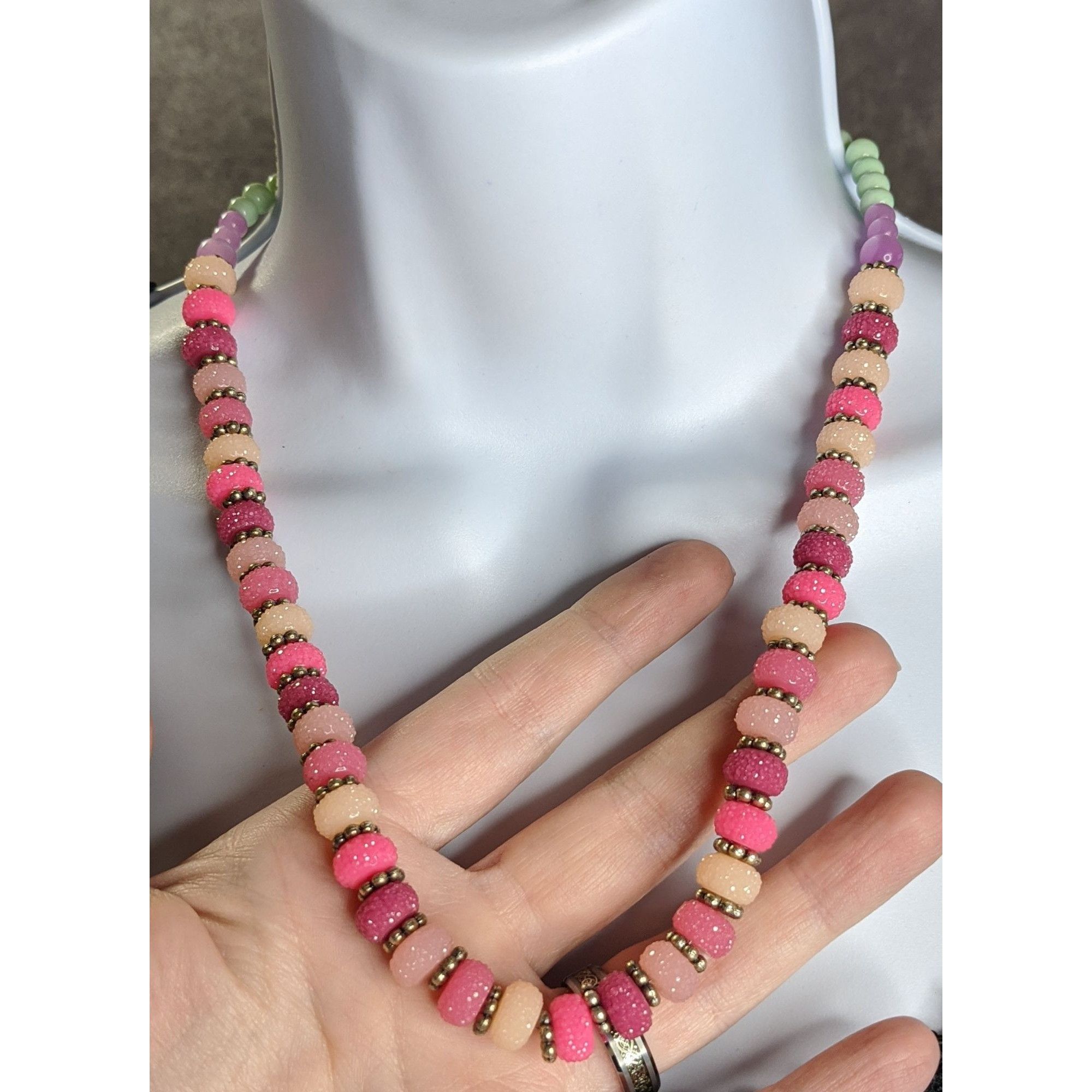 Other Colorful Jelly Beaded Necklace With Pastel & Glitter Accents Size ONE SIZE - 2 Thumbnail