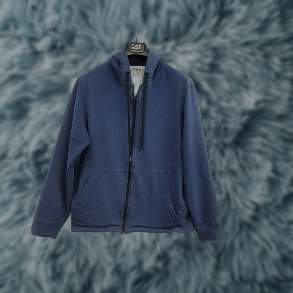 Vintage MSX by Michael Strahan Zip Hoodie Men Size M Blue 4 Way Stretch Sweatshirt Size US M / EU 48-50 / 2 - 1 Thumbnail